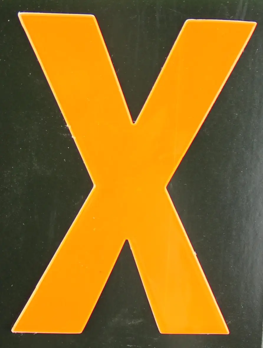 Conacord Reflektierender Klebebuchstabe "X" orange 80 mm