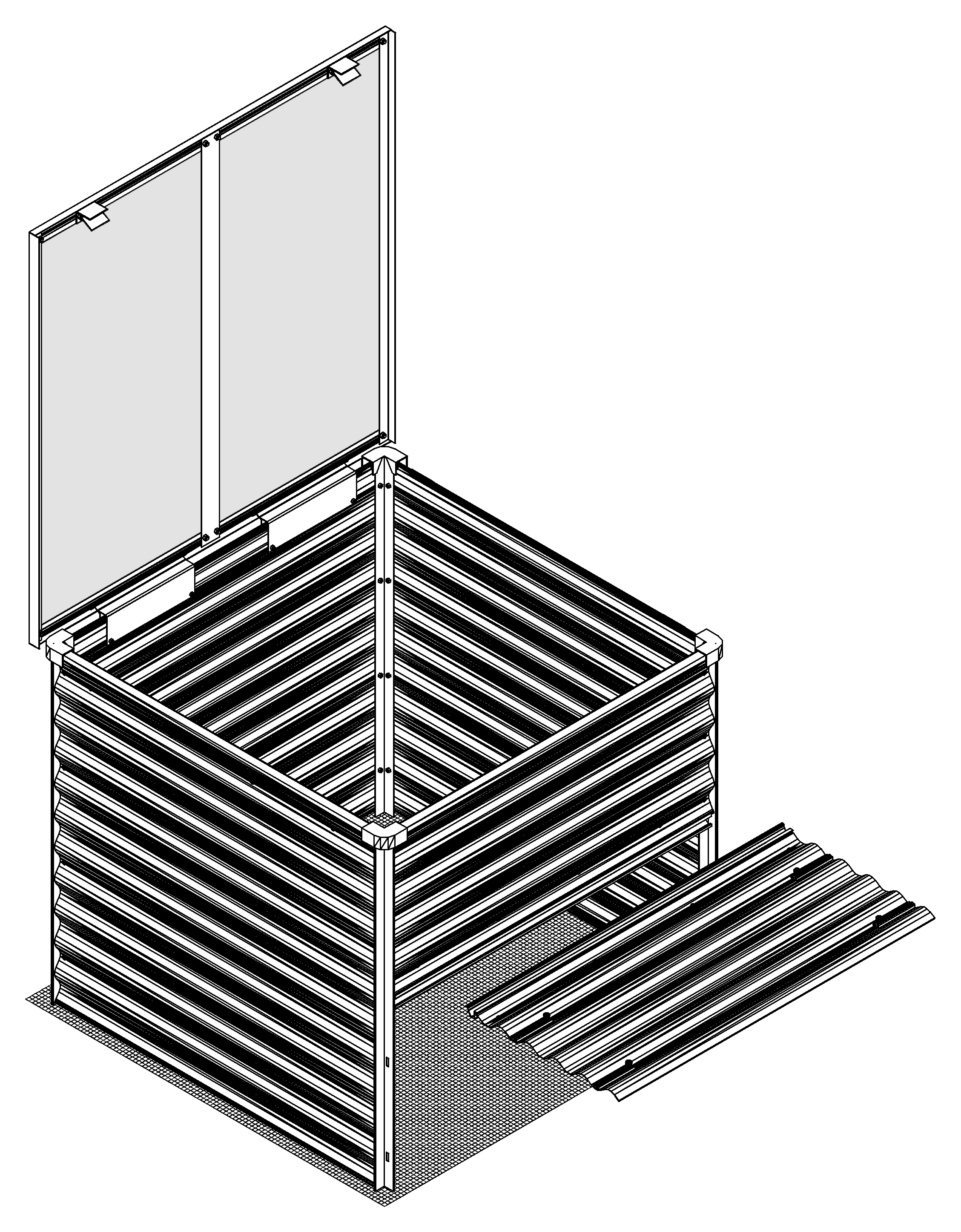 Vitavia Komposter Tomma 99 x 99 cm blank aluminium