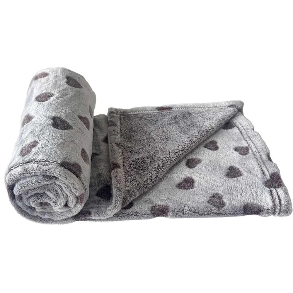 Nobby Hundedecke Fleece Heart 75 x 50 cm grau