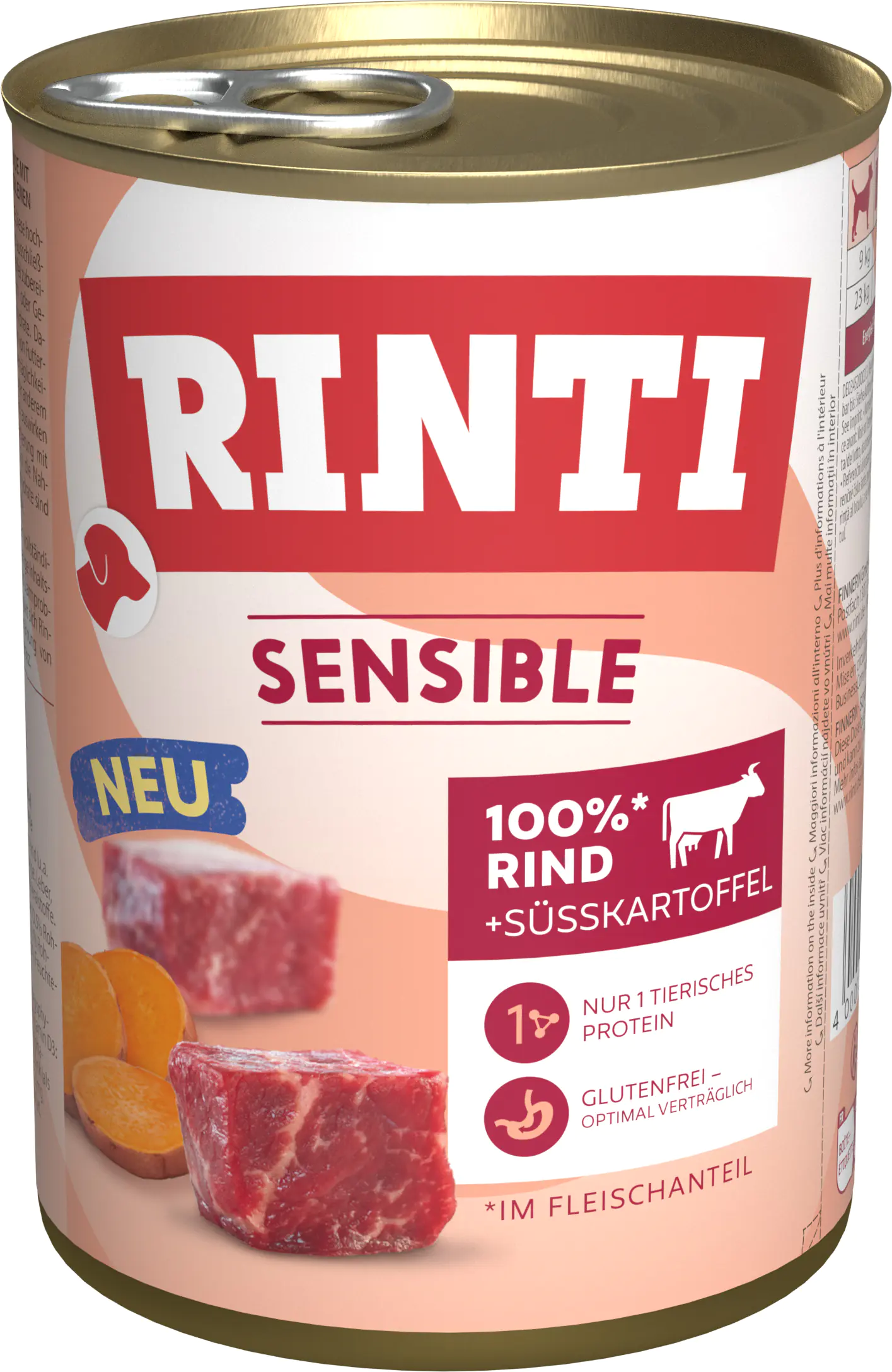 Rinti Sensible Hundenassfutter Adult 400 g Rind & Süßkartoffel