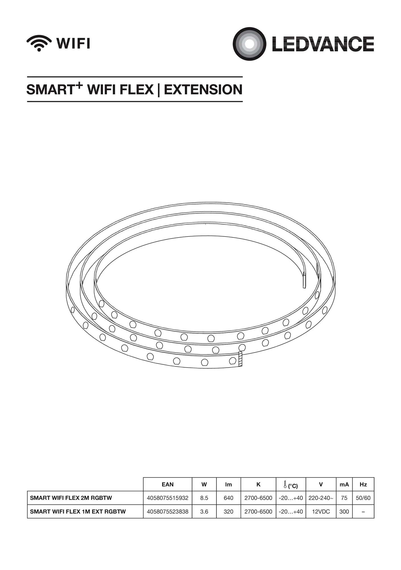 Ledvance Smart+WiFi LED Lichtband Flex RGBW transparent 2 m 8,5 W RGBW