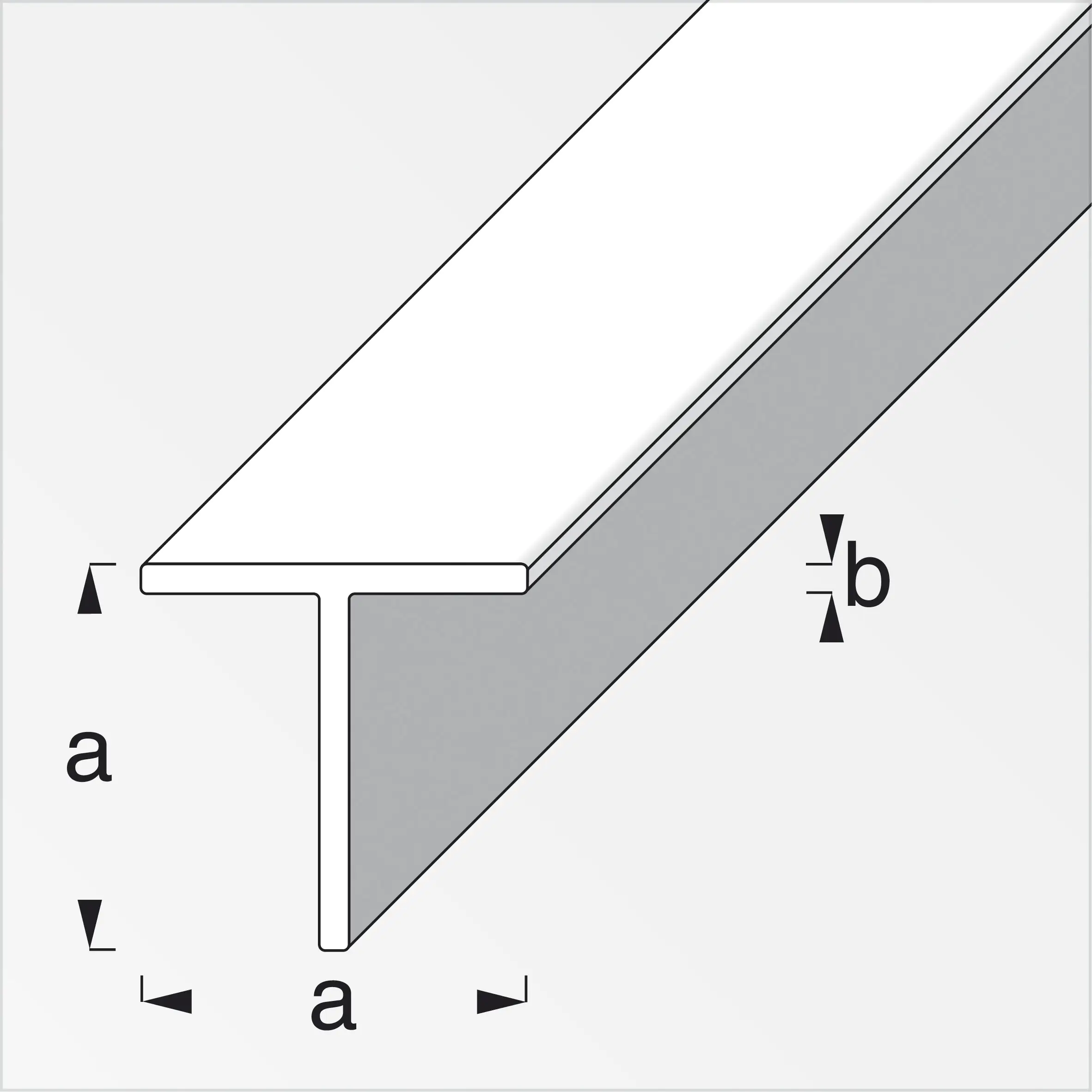 alfer Quadrat-T 1 m, 19.5 x 1.5 mm PVC (Kunststoff) glatt weiss