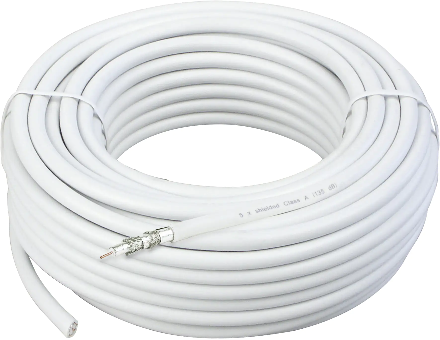Schwaiger Koaxialkabel KOX13525 052 (135dB) weiß, 25,0m, 5-fach geschirmt, ohne F Stecker