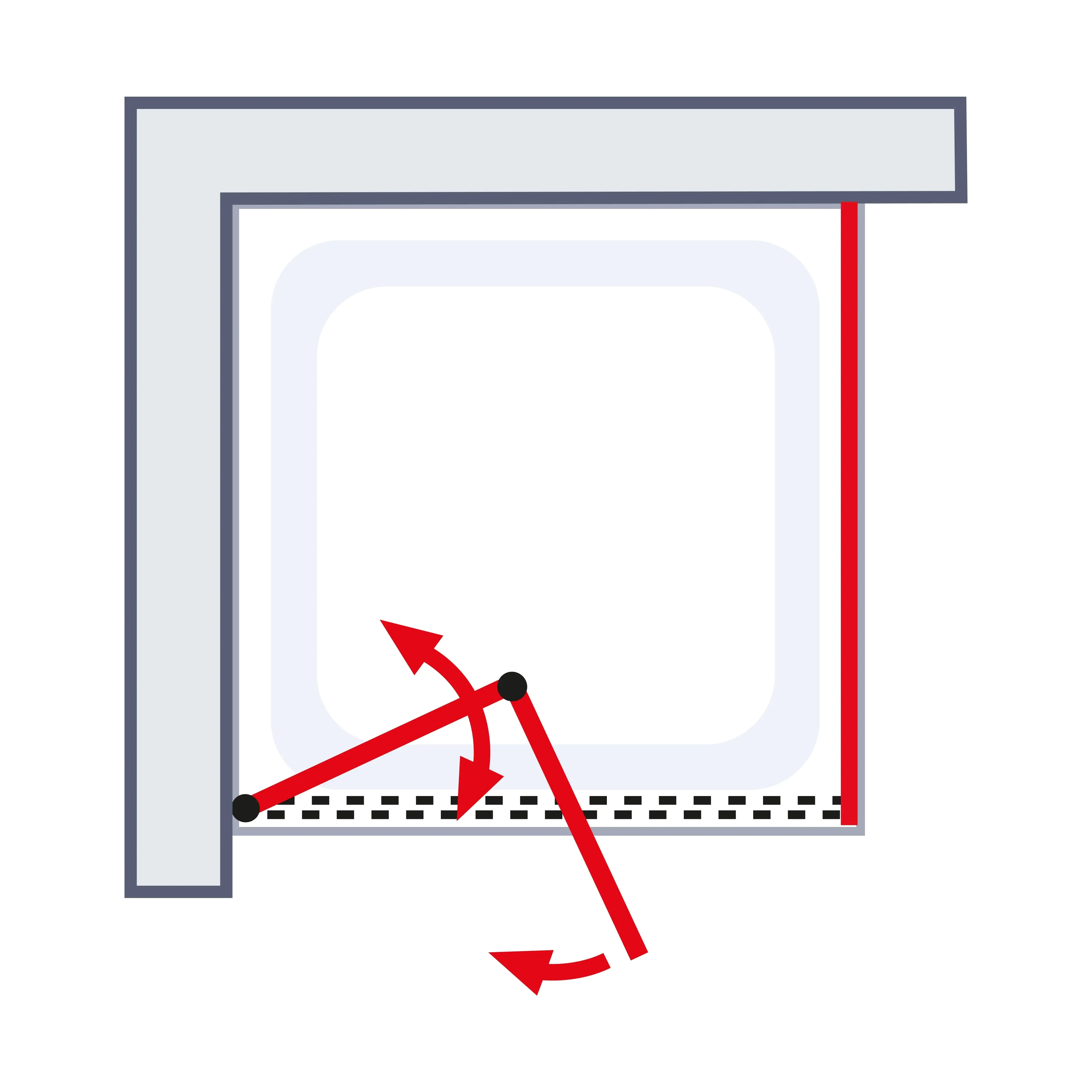 Schulte Drehfalttür und Seitenwand rechts 90 x 90 x 200 cm Garant 2.0 mattschwarz Türanschlag links