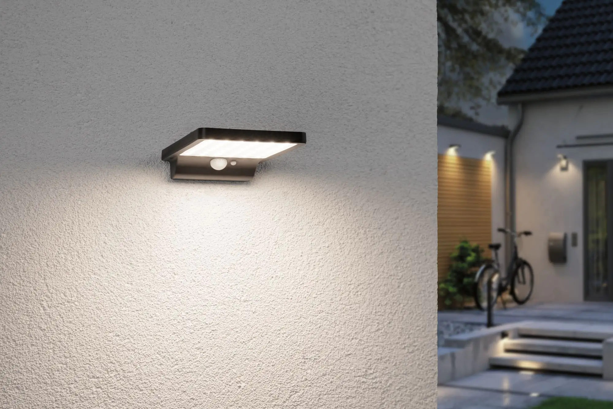 Paulmann Outdoor Solar Wandleuchte Solveig schwarz warmweiß Bewegungsmelder