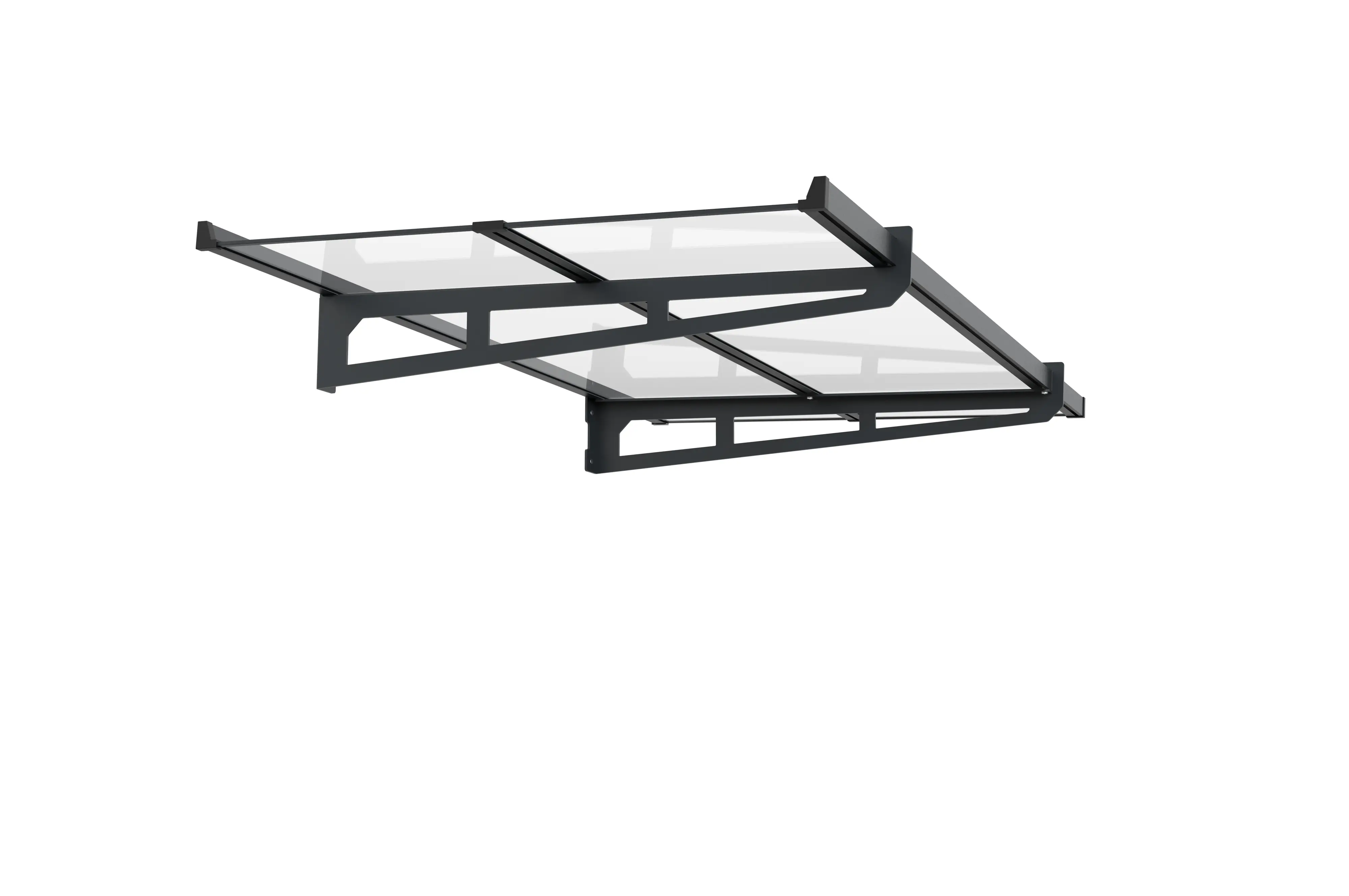 TrendLine Vordach Lille 140 x 90 cm anthrazitgrau mit Polycarbonat-Abdeckung 
