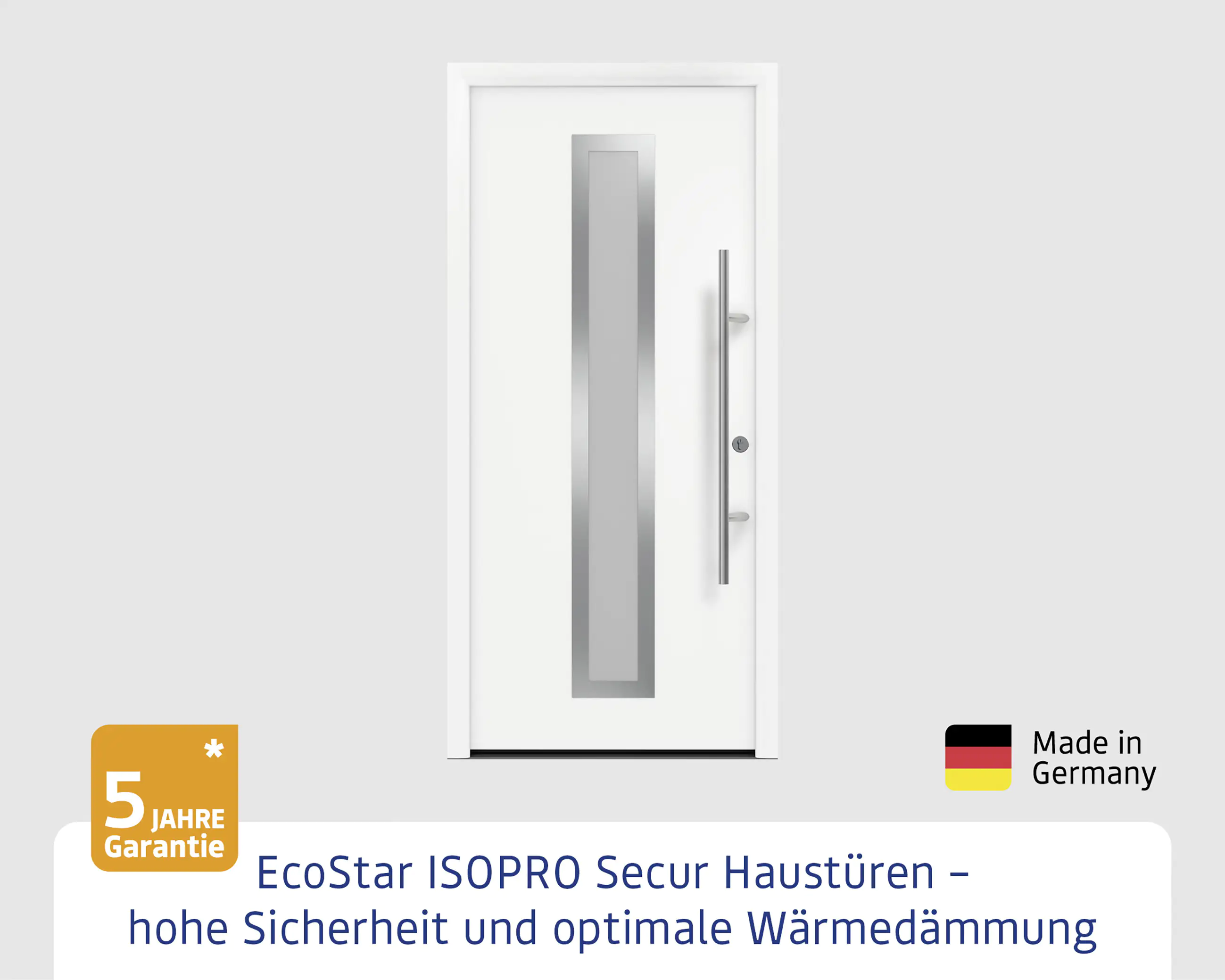 EcoStar Haustür ISOPRO Secur IPS 700S RC2 verkehrsweiß 110 x 210 cm