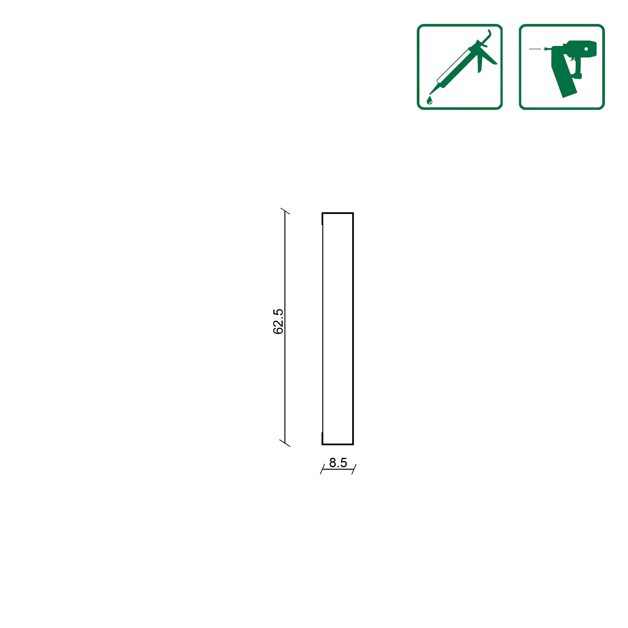 Neuhofer Wandleistenset Shaker Style 118 x 6,25 cm x 8,5 mm weiß