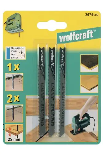 Wolfcraft Stichsägeblätter-Set U-Schaft 3 Stück