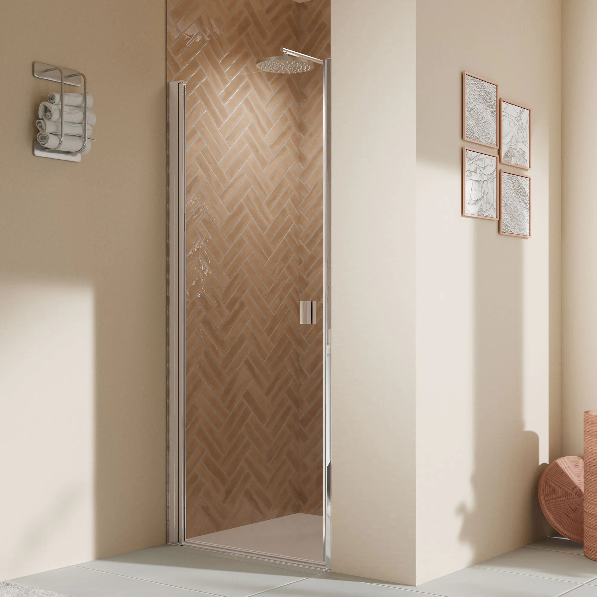 Breuer Dusch-Drehtür Elana 2.0  eckig für Nische links 80 x 200 cm Alu chromeffekt Klarglas