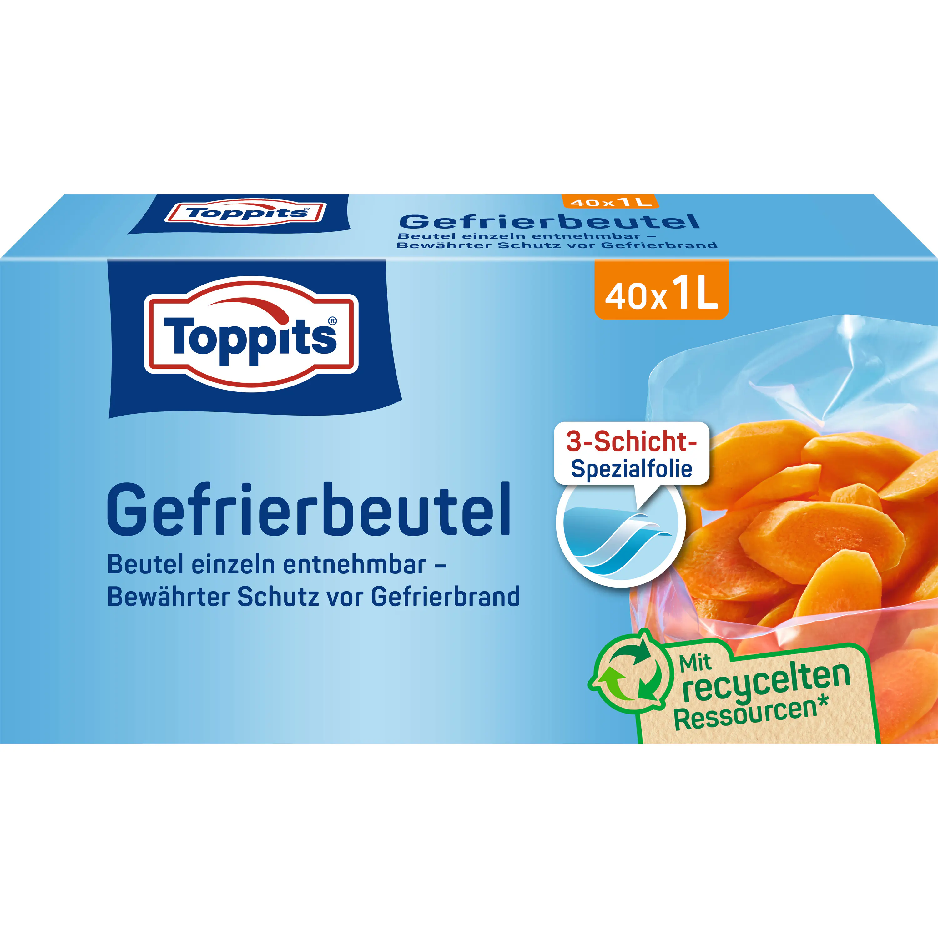 Toppits Gefrierbeutel 1 L, 40 Stück