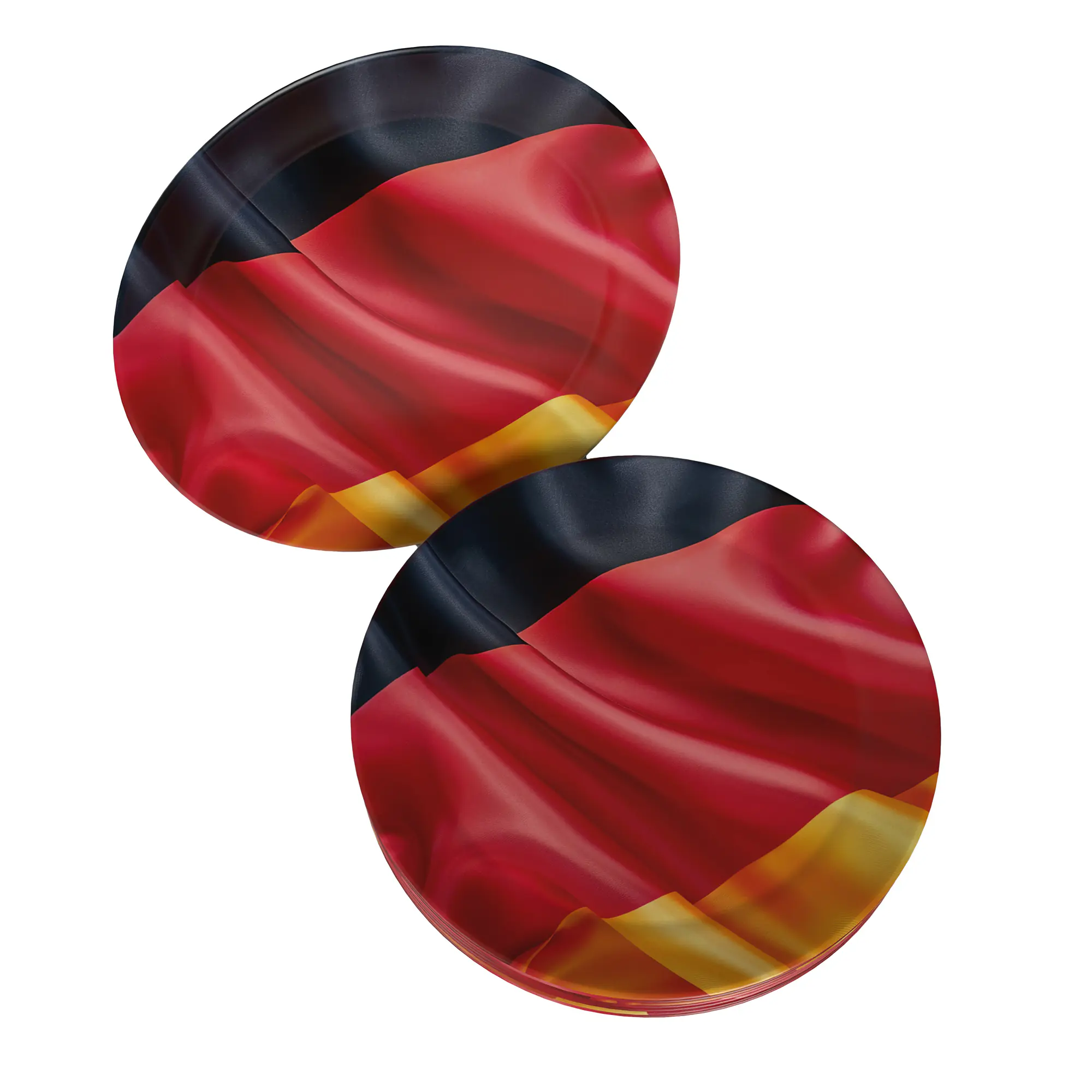 Pappteller Fußball 4 Sterne & Flagge bunt Ø 23 cm 8 Stück