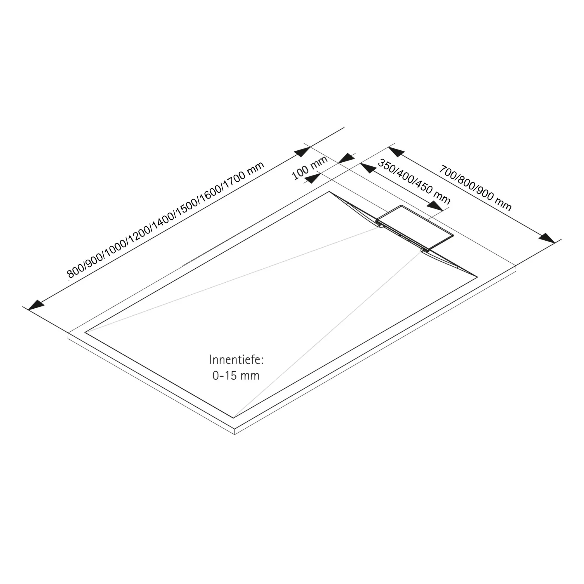 Schulte Duschwanne DWM-Tec 170 x 70 x 3,2 cm mattweiß