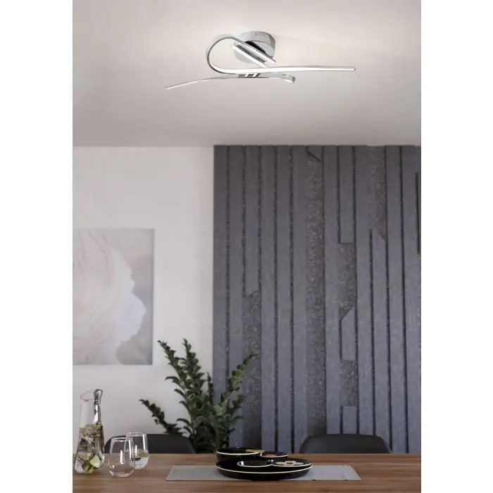 Eglo LED Deckenleuchte Selvina alu-chrom 70 x 42 cm warmweiß