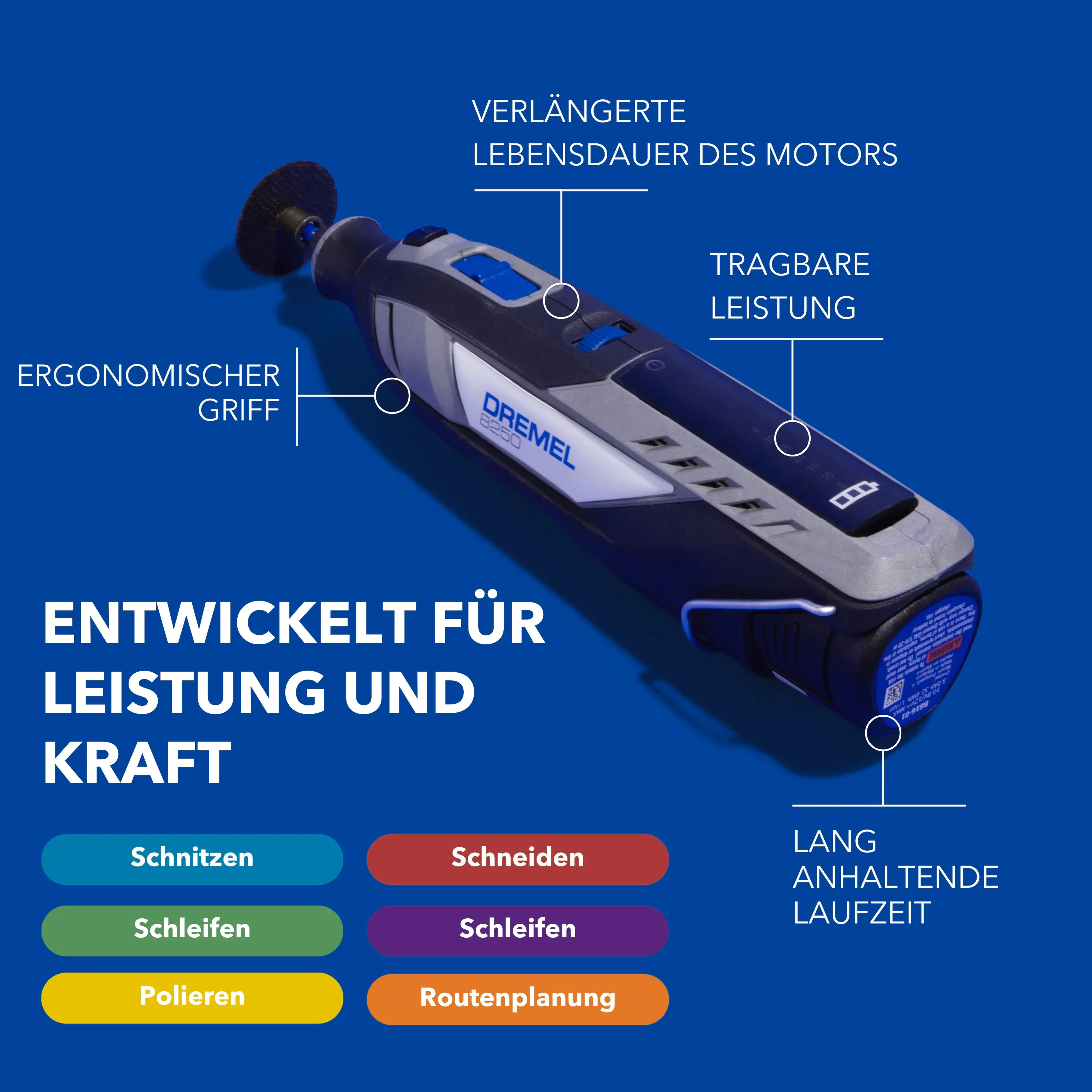 Dremel Akku-Multitool 8250-5 12V 2 Ah mit 5-teiligem Zubehör