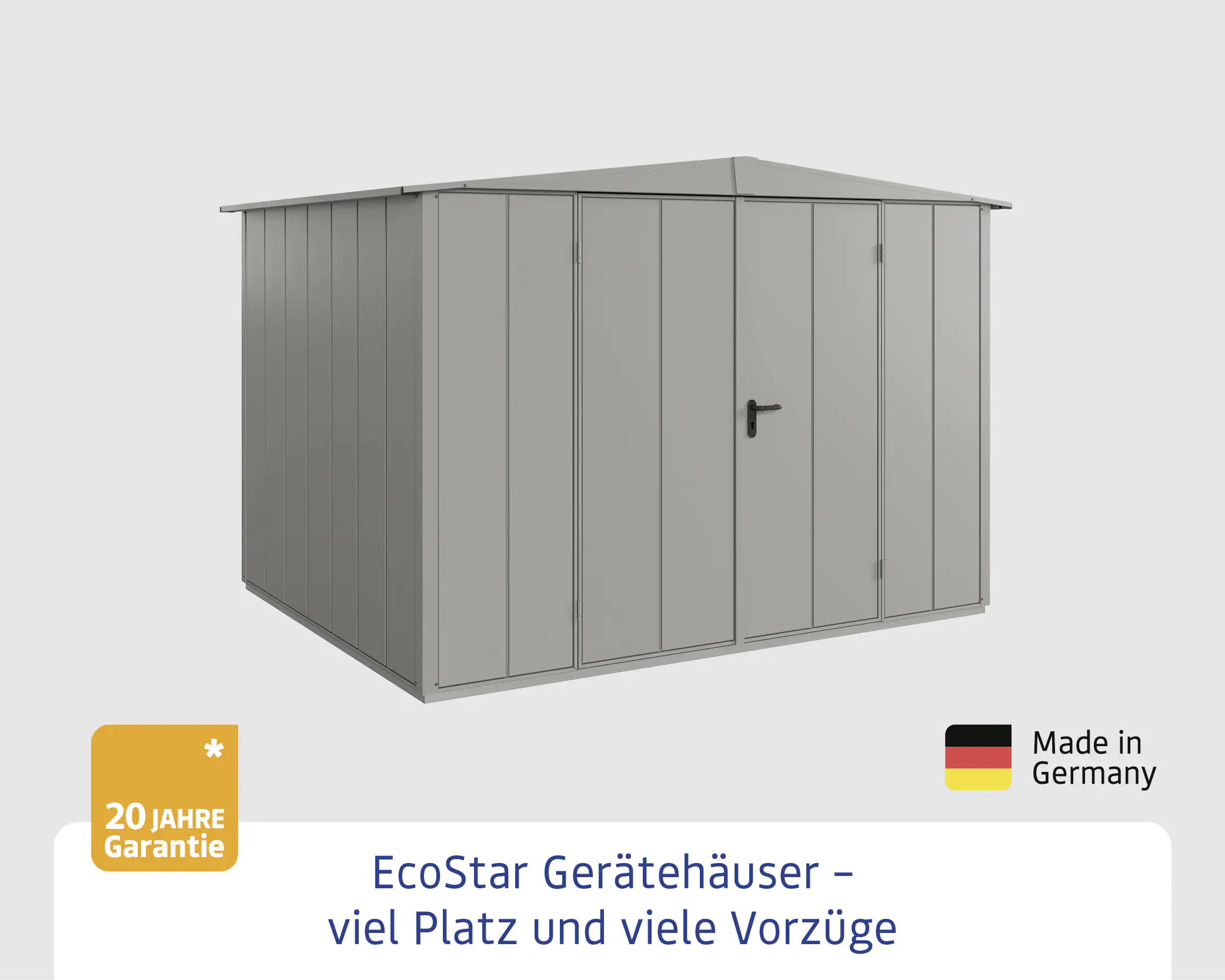 EcoStar Gerätehaus Elegant-S Typ 3 graualuminium 2 flg 323,6 x 247,7 cm