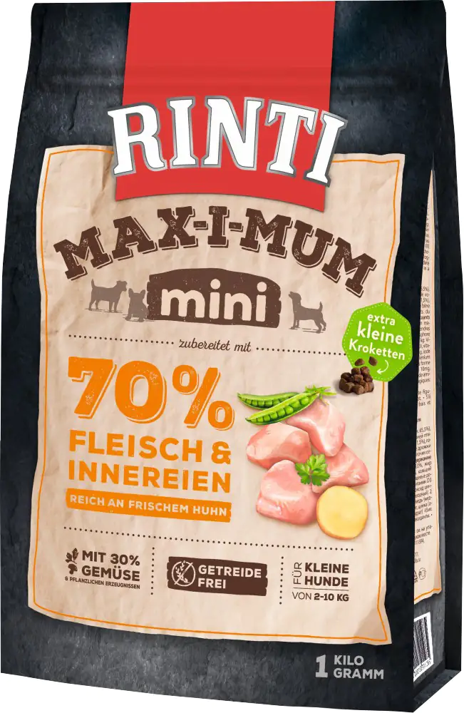 Rinti Max-i-Mum Hundetrockenfutter Adult Mini 1 kg Huhn