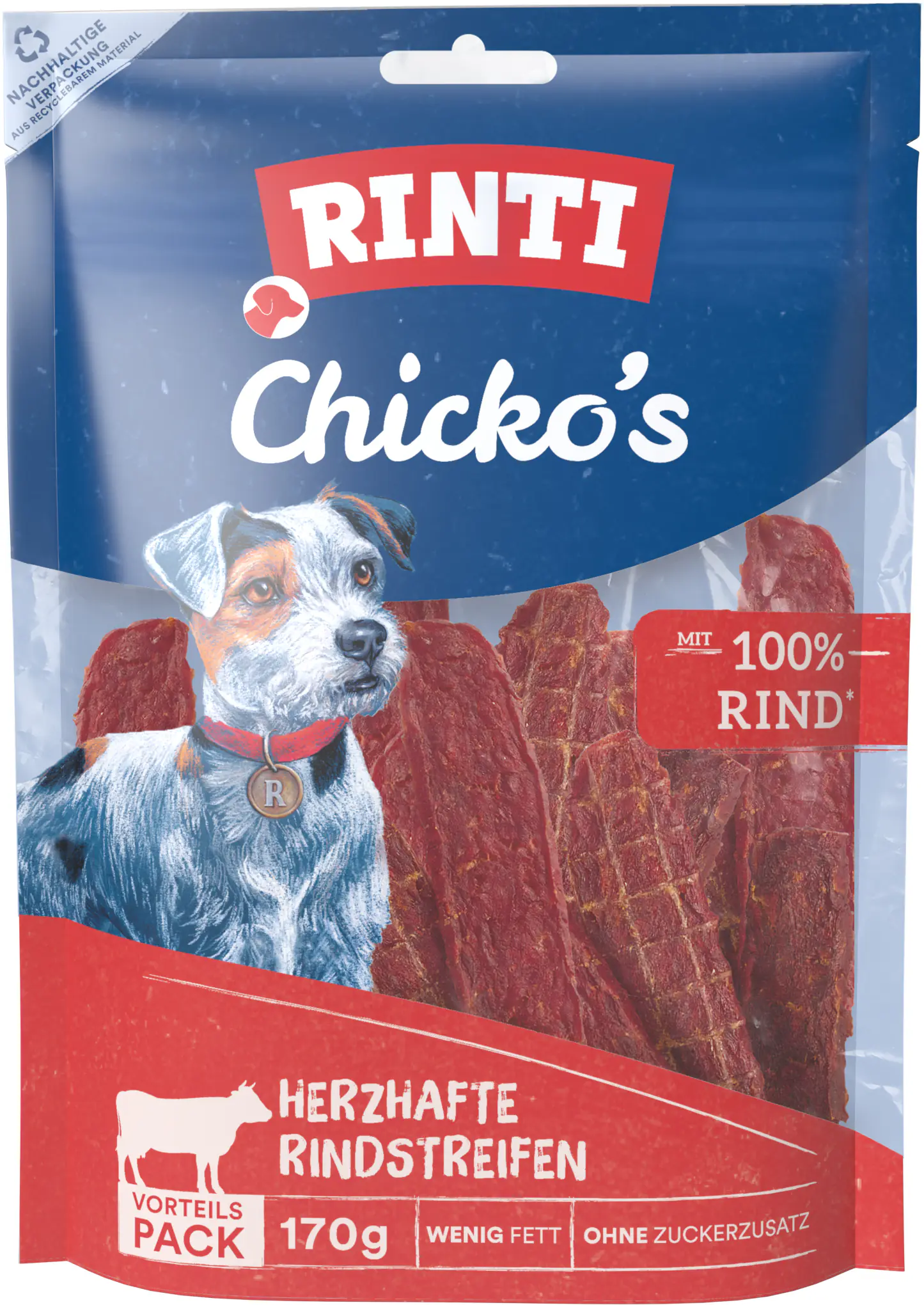 Rinti Chicko Hundesnack Rind Vorratspack 170 g