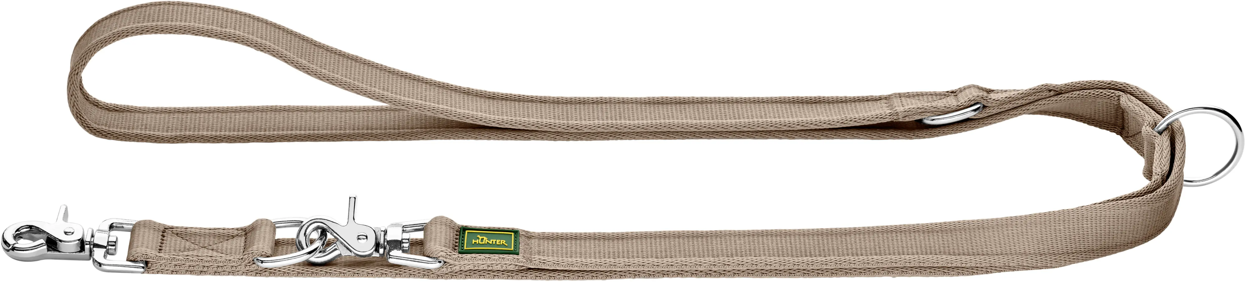 Hunter Hundeleine Führleine verstellbar Inari 2 m x 2 cm beige