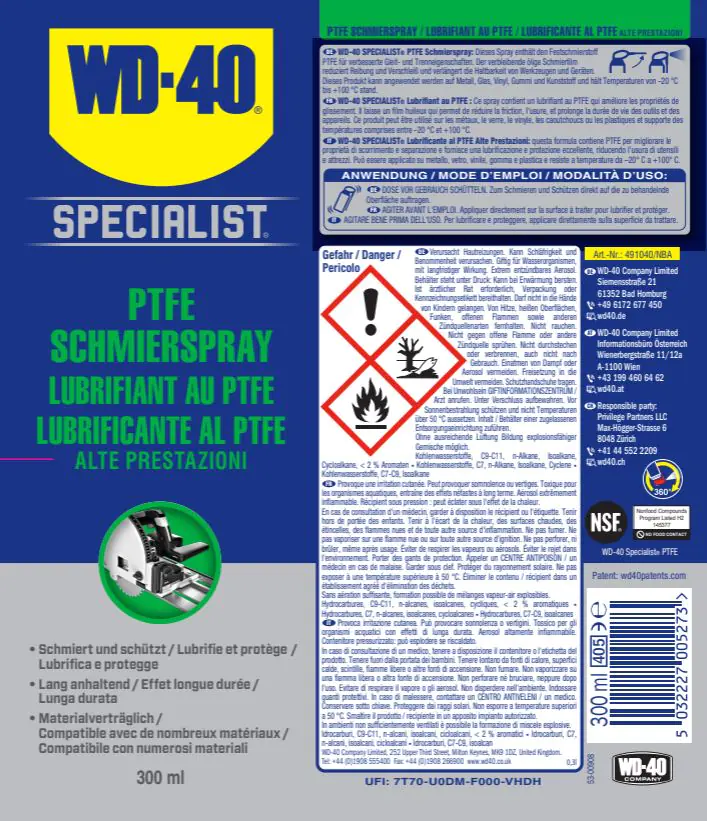 WD-40 Specialist Hochleistungs Schmierspray 300ml
