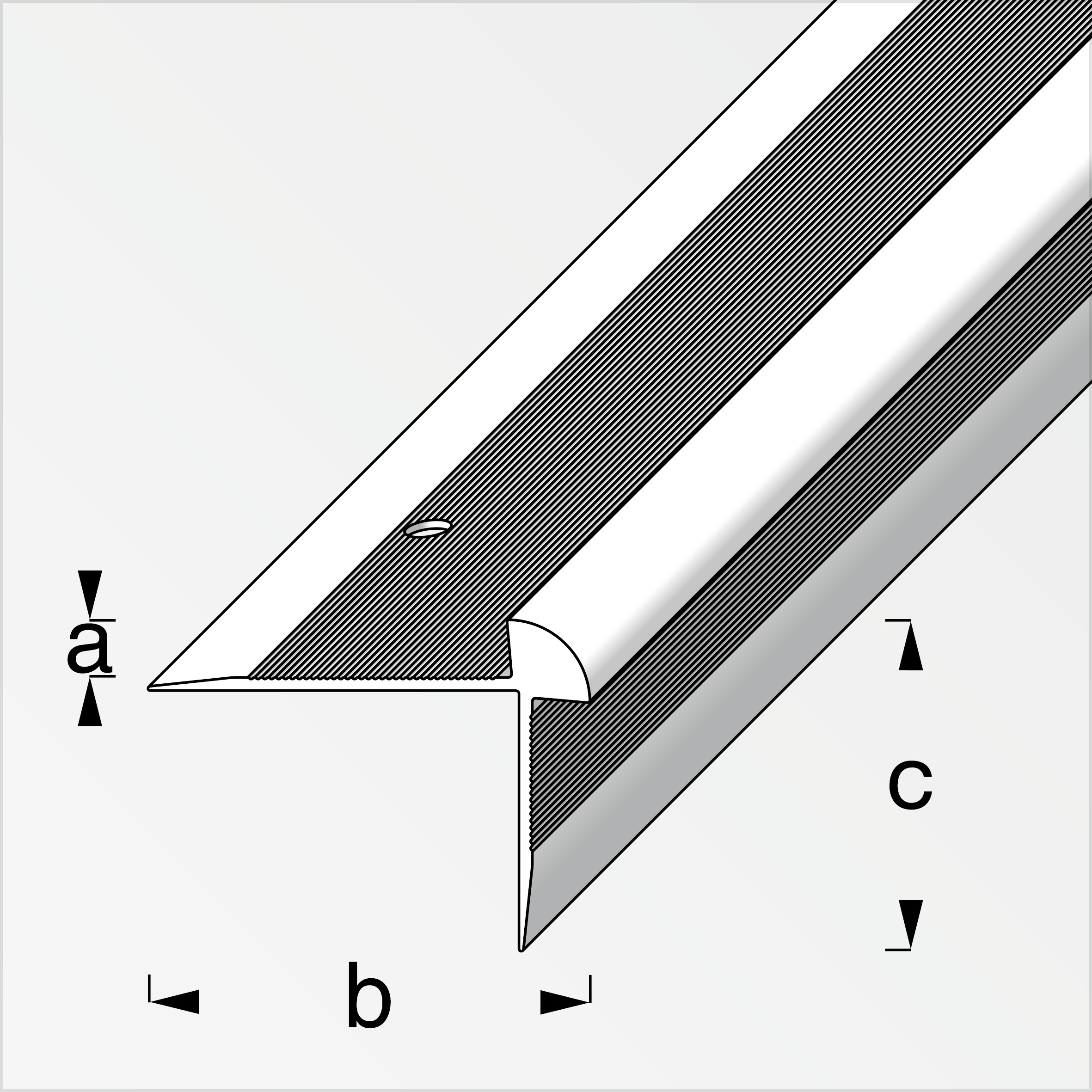 alfer Treppen-Abschluss-Profil 1 m, 40 x 30 x 5 mm Alu eloxiert silber