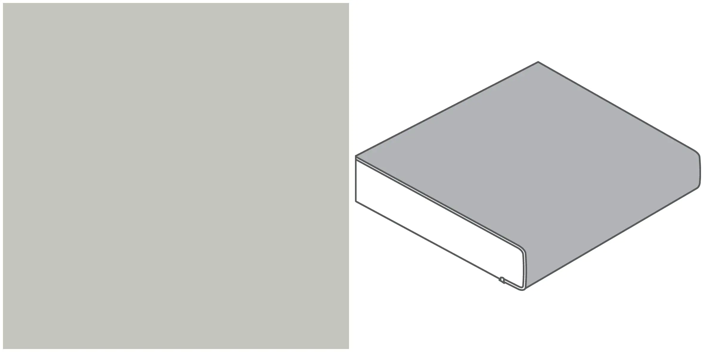 GetaElements Arbeitsplatte  410 x 60 cm, 39 mm, A402C hellgrau