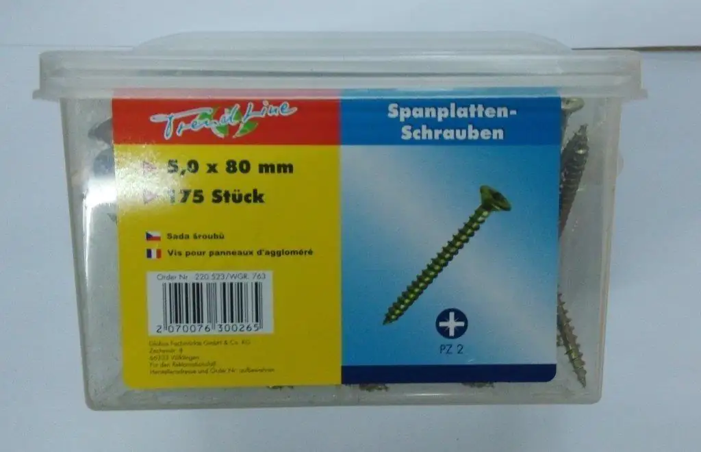 TrendLine Universalschrauben 5.0 x 80 mm PZ 2 - 175 Stück