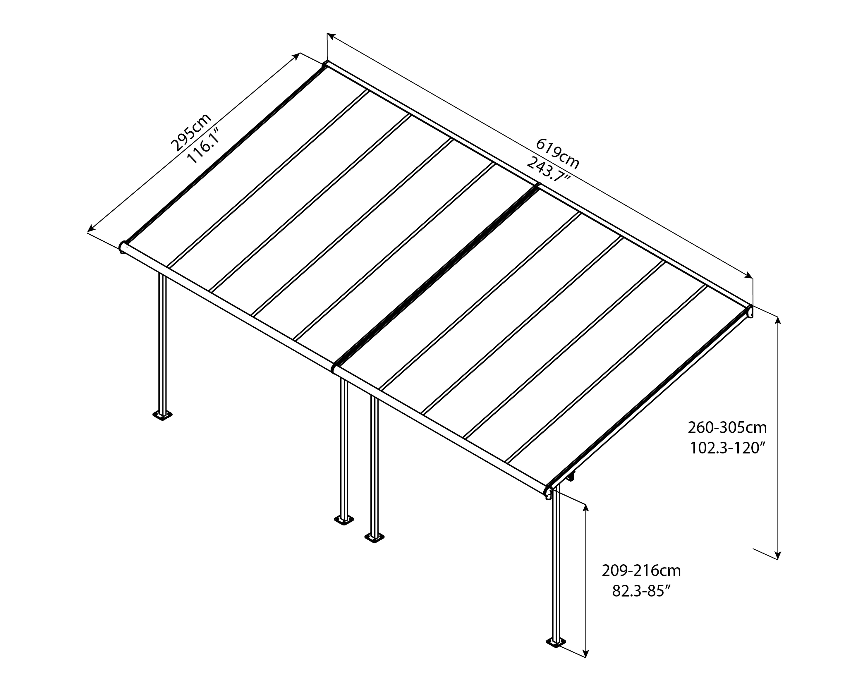 Canopia Terrassenüberdachung Capri 3x6.10