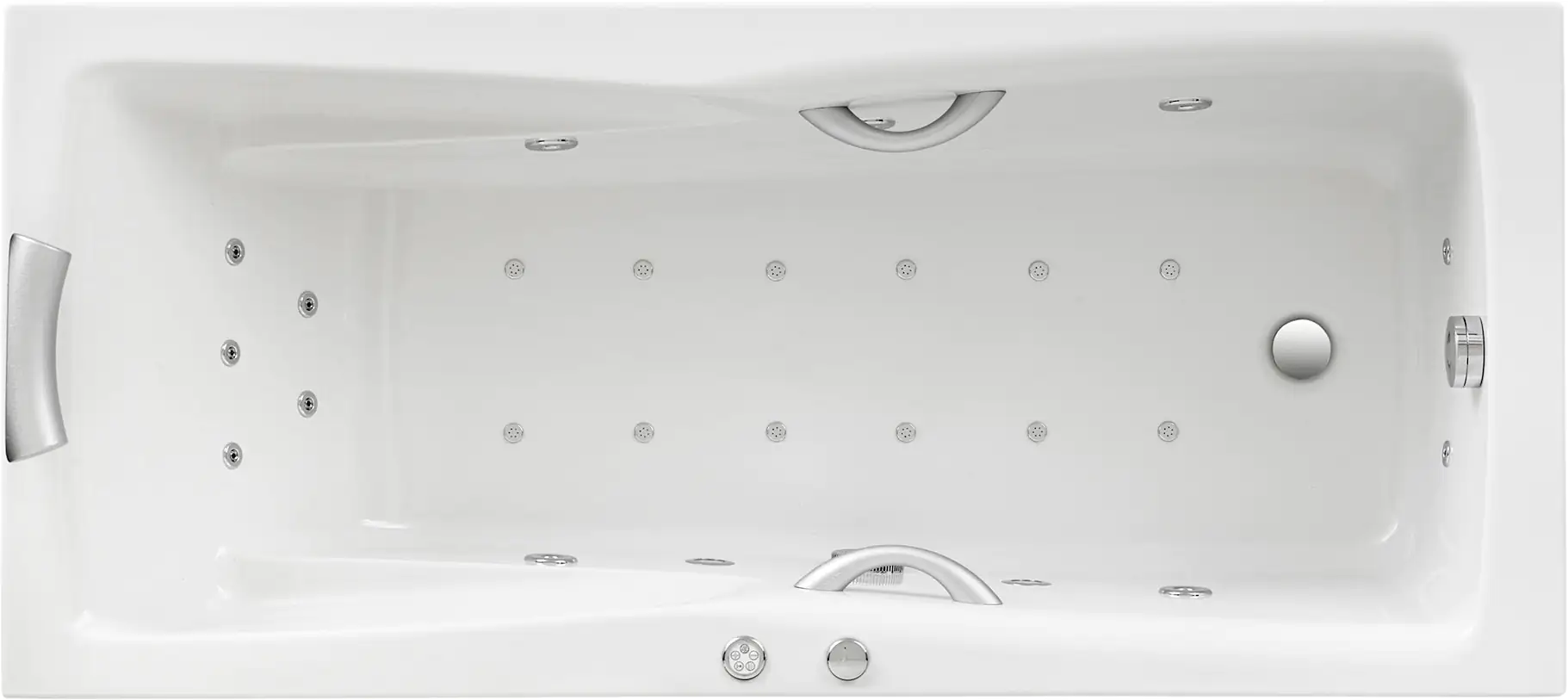 Ottofond Whirlpool-Badewanne Komplettset Atlanta 180 cm