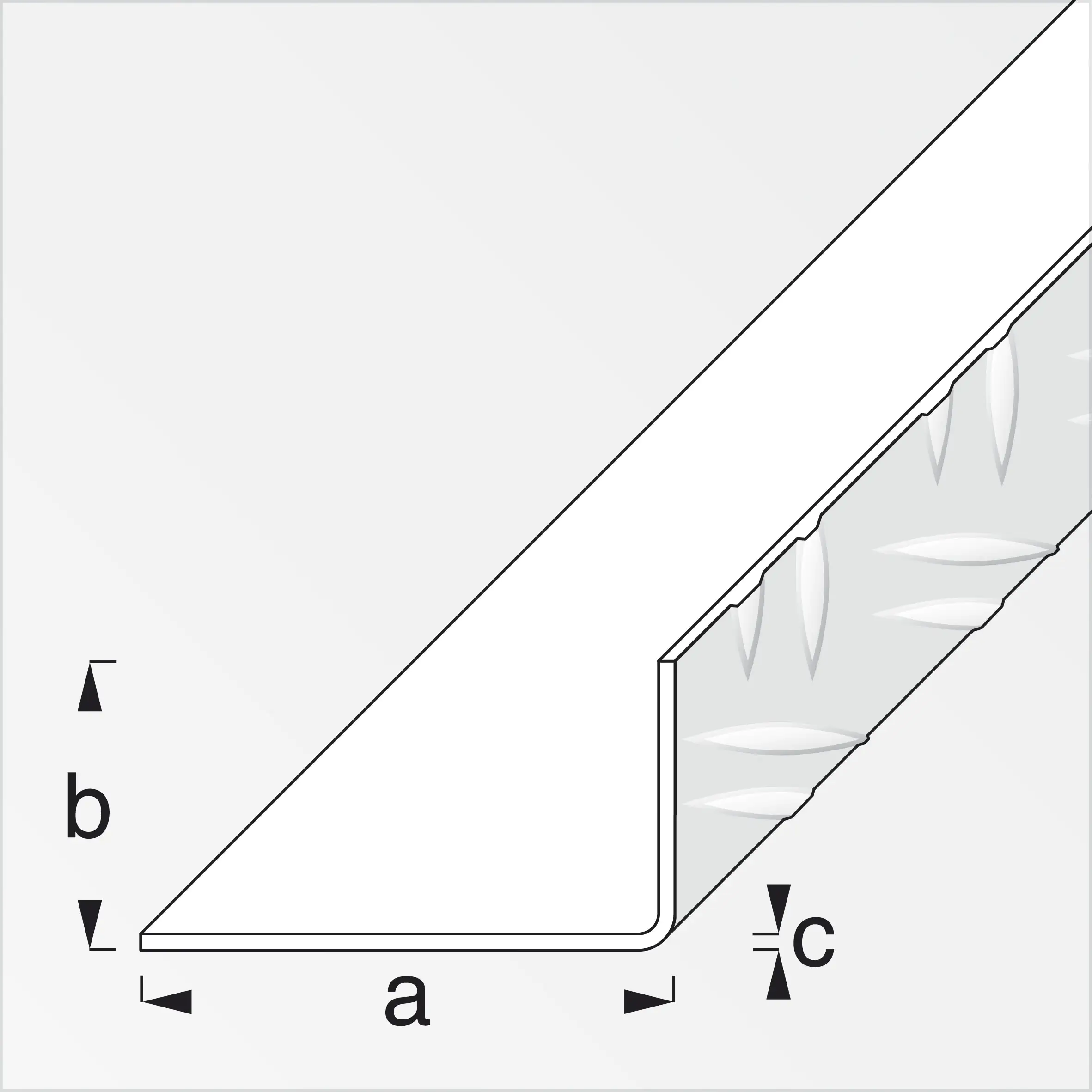 alfer Winkel 1 m, 65.6 x 35.5 mm Aluminium roh blank
