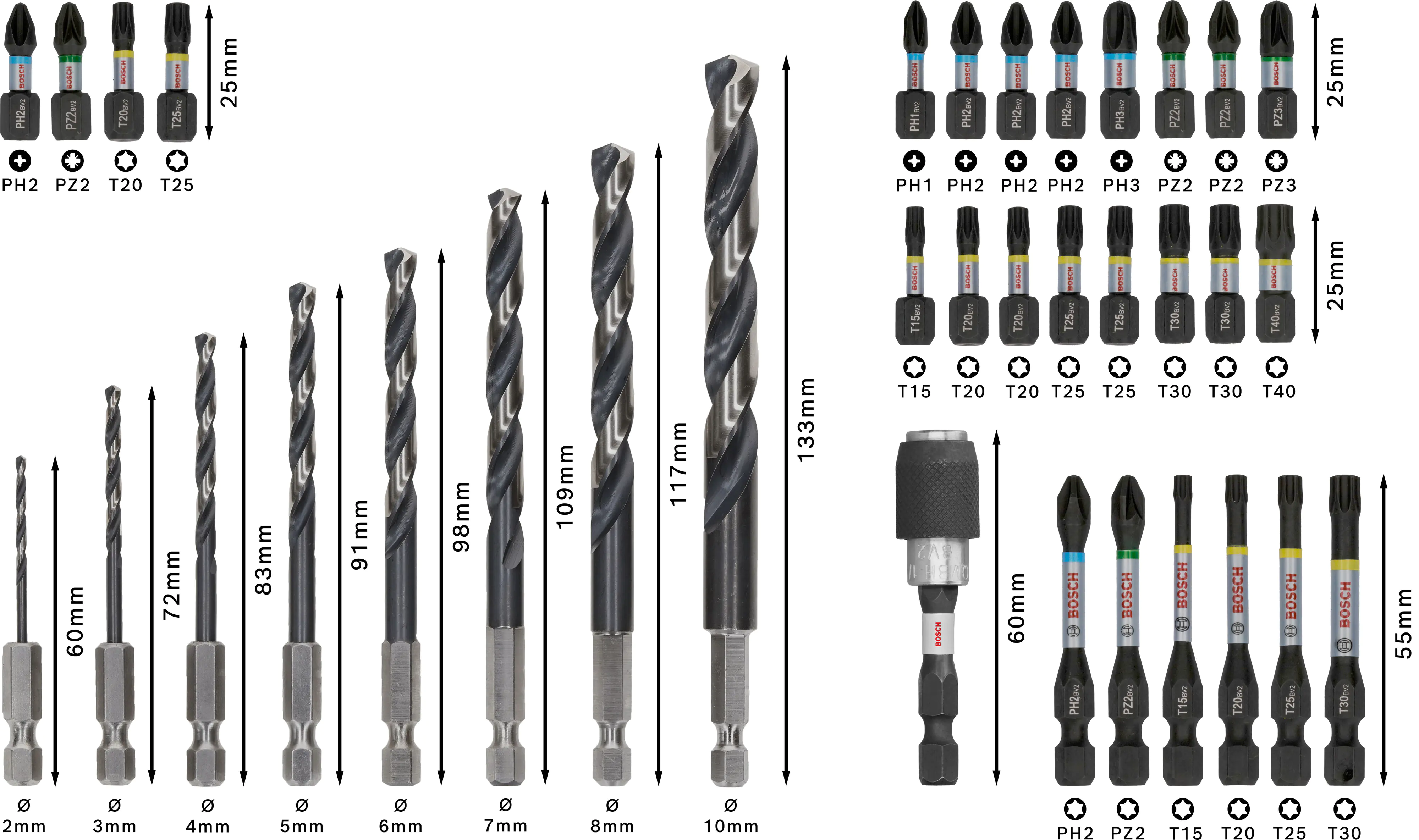Bosch PRO Impact Metallbohrer und Bit-Set 35-teilig