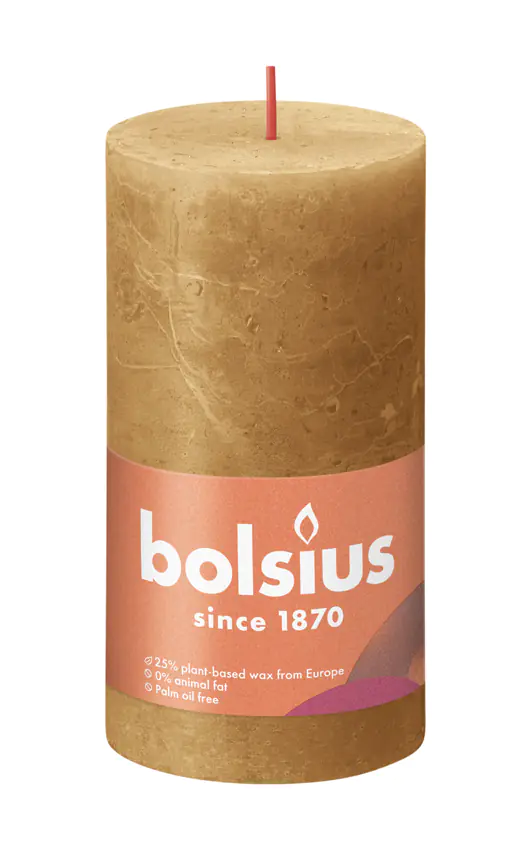 Bolsius Rustik-Kerze Shine 13/7 cm gewürzbraun