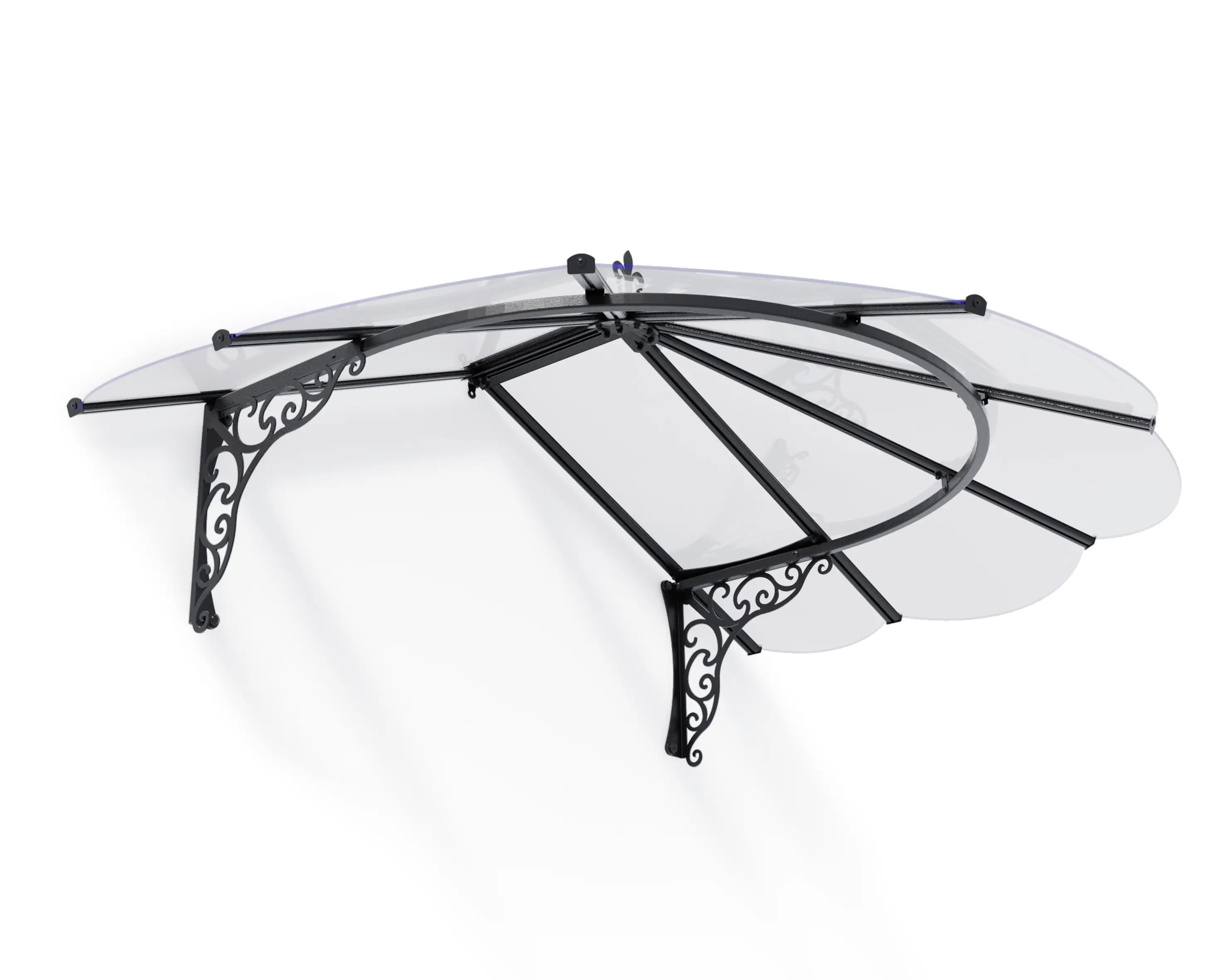 Canopia Vordach Iris 1780 Schwarz Alu 175 x 125 cm