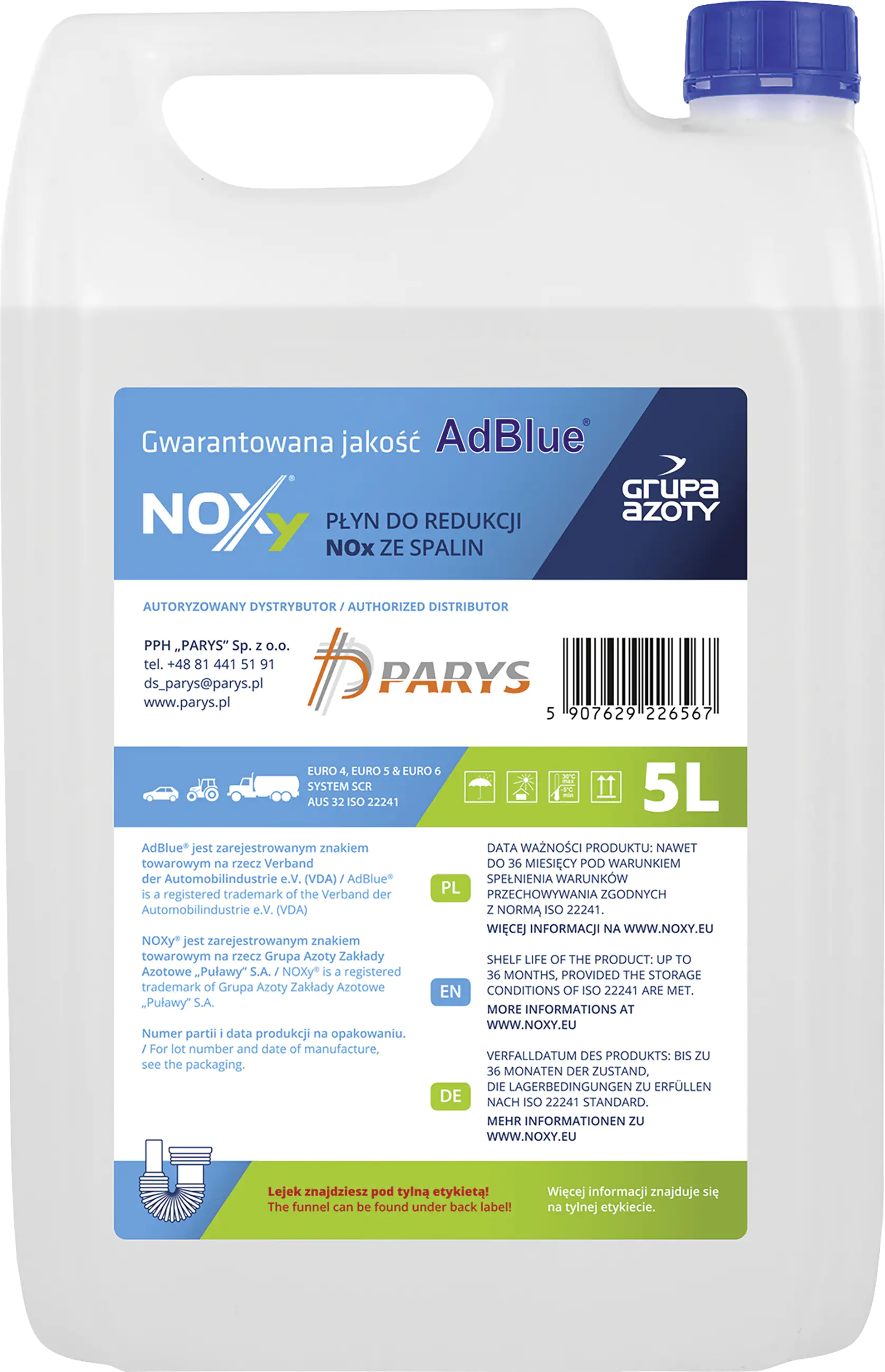 AdBlue® hochreine Harnstofflösung inkl. Einfüllschlauch 5 L