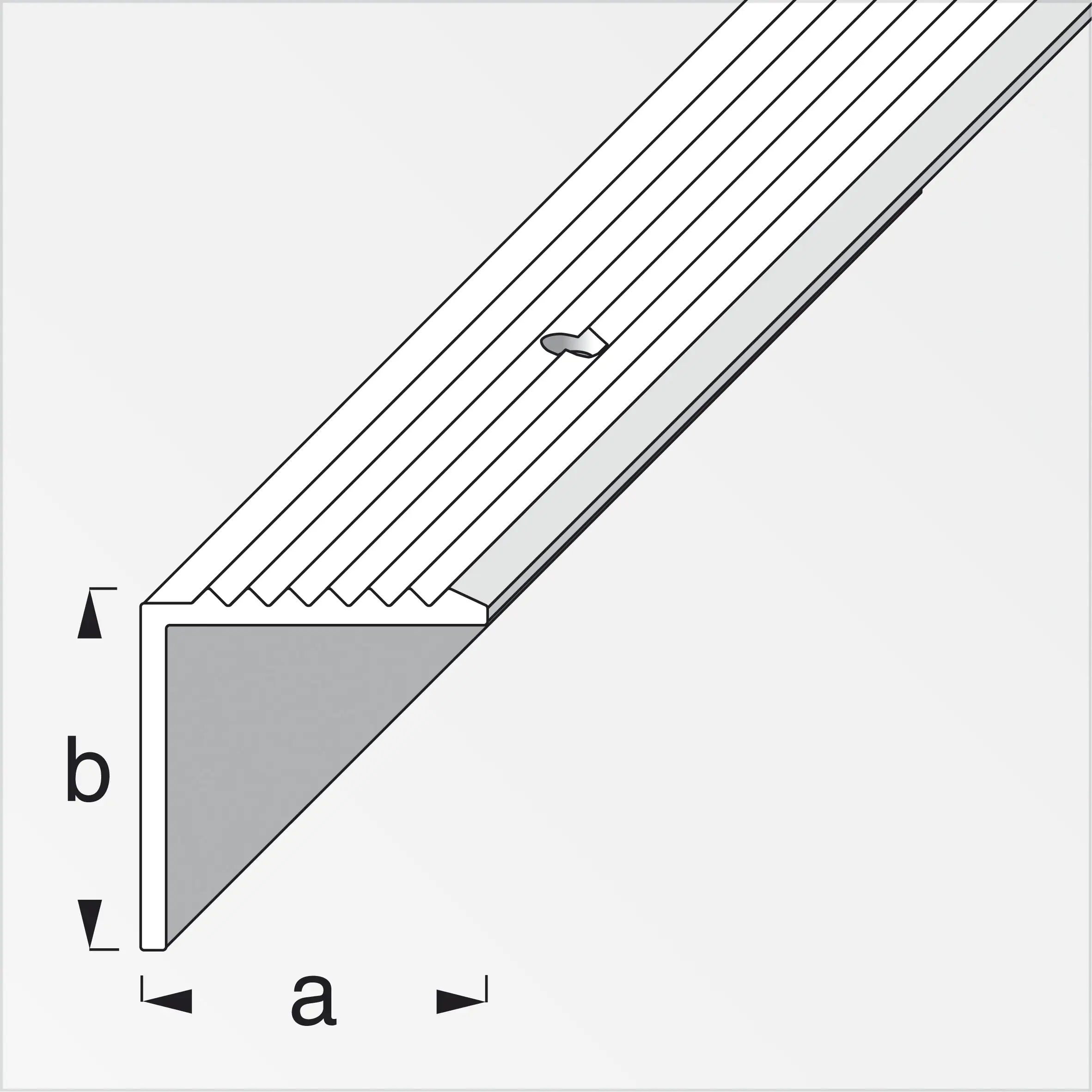 alfer Treppenprofil 2 m, 19 x 20 mm Aluminium eloxiert messing