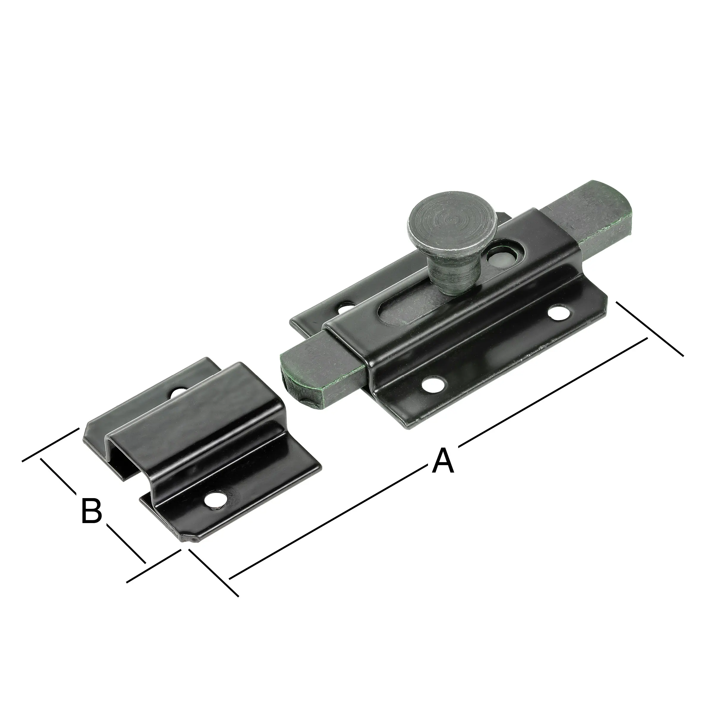 Vormann Bolzen-Knopfriegel 160 x 60 mm Stahl schwarz