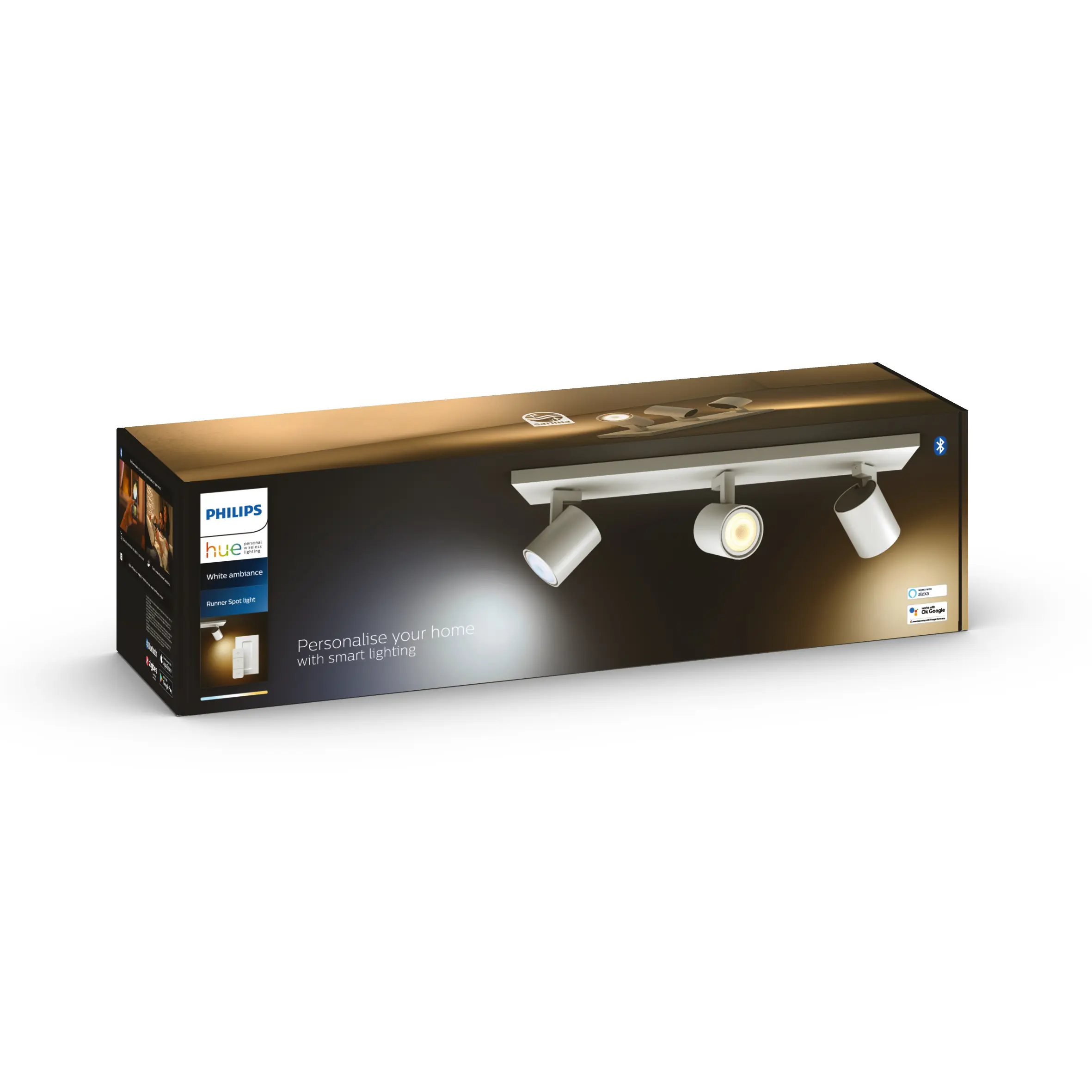 Philips Hue LED Deckenleuchte 3er Spot Runner 14 x 51,6 cm  weiß