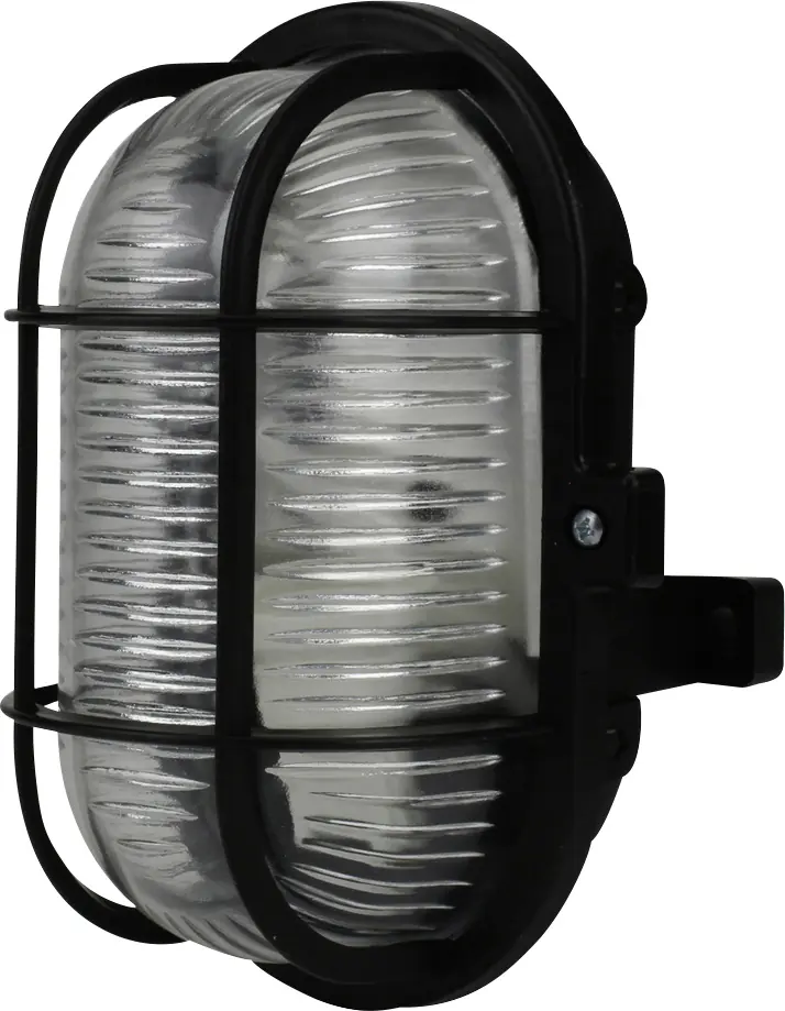 Ovalleuchte 60 Watt PVC-Korb schwarz