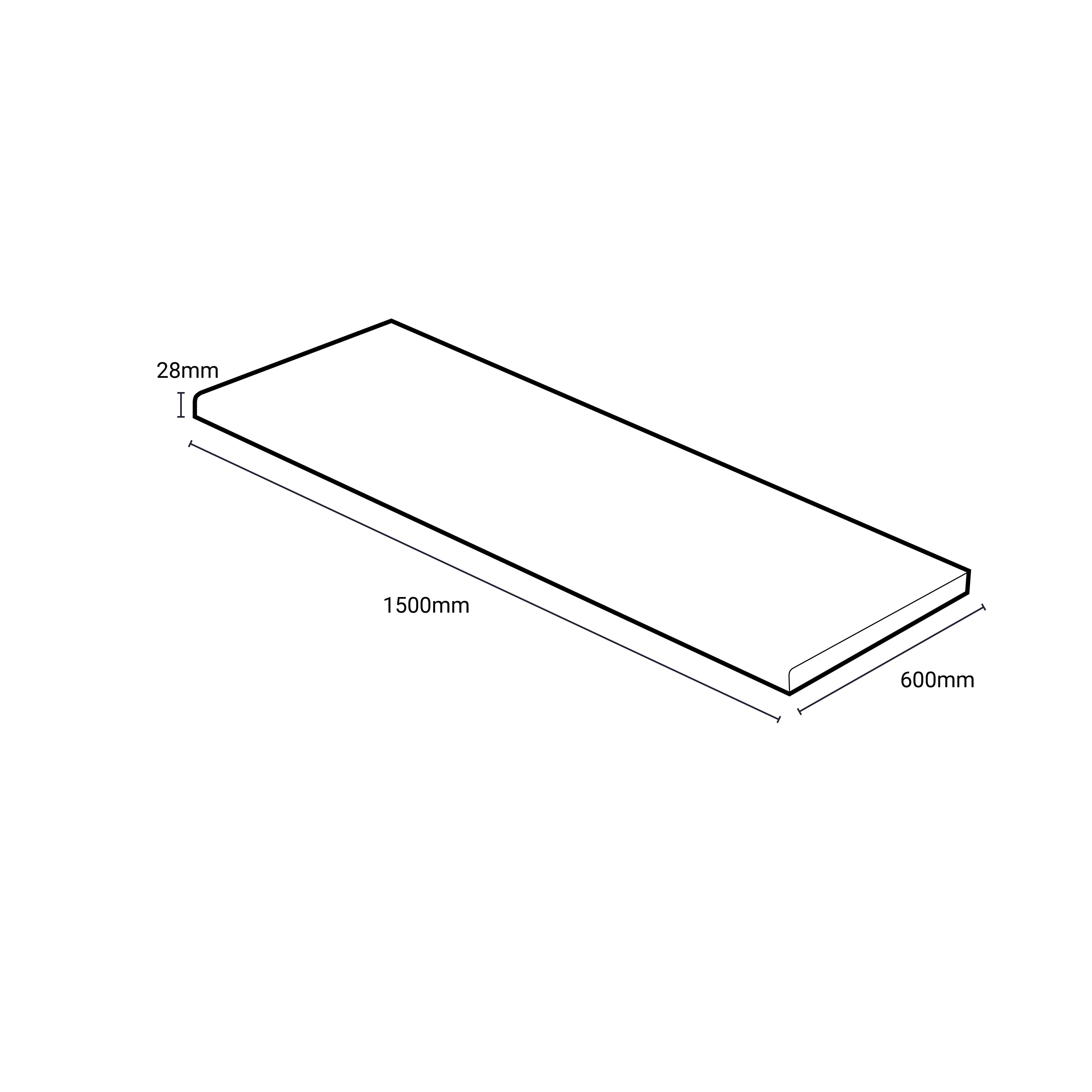 Wetwall Vanity Waschtischplatte 150 x 60 cm White Marble