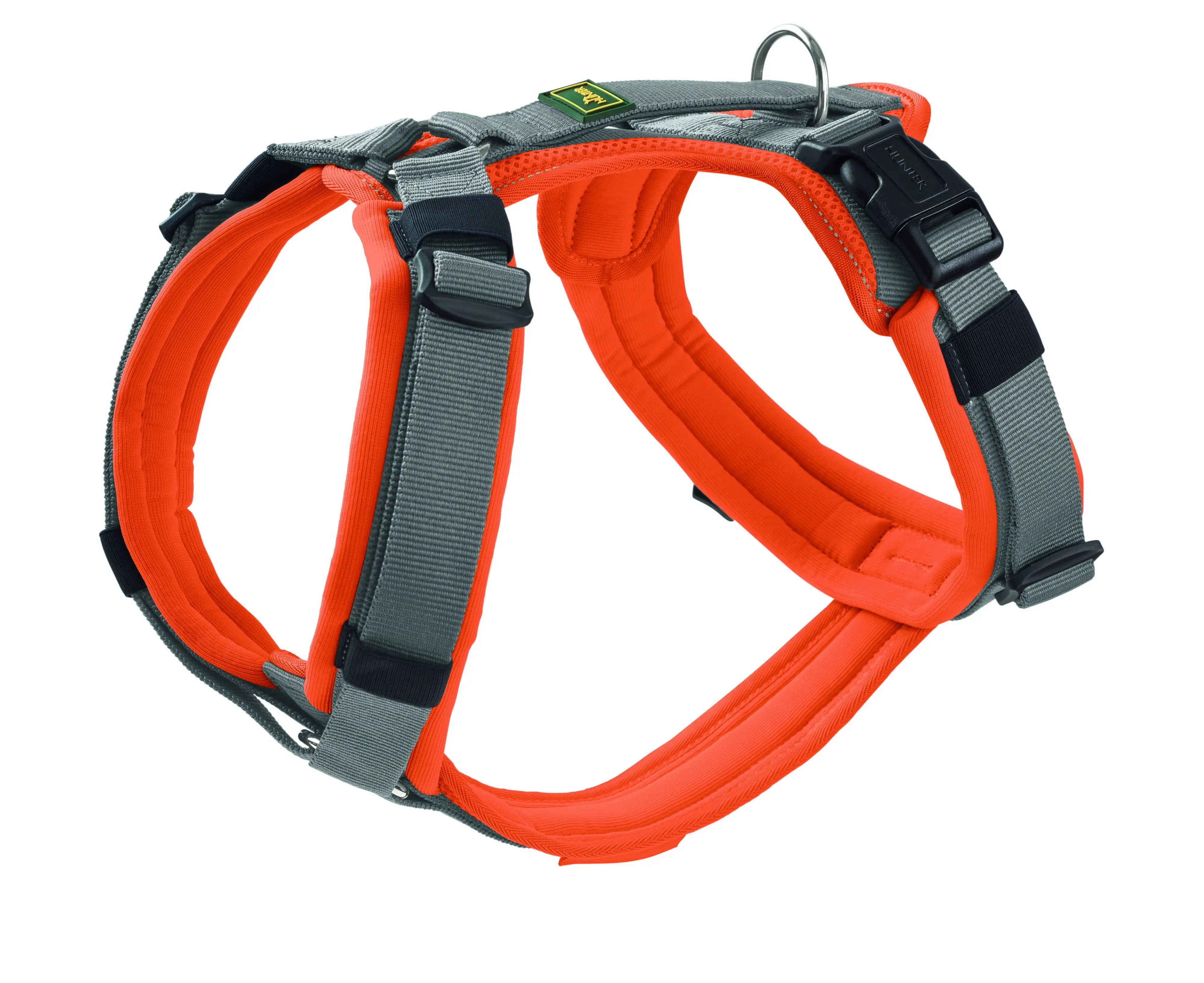 Hunter Hundegeschirr Maldon Up mit Griff S-M orange/grau