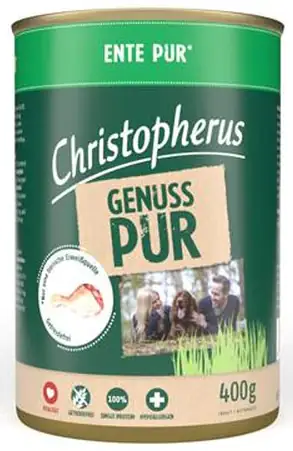 Christopherus Pur Hundenassfutter Single Protein getreidefrei 400 g Ente