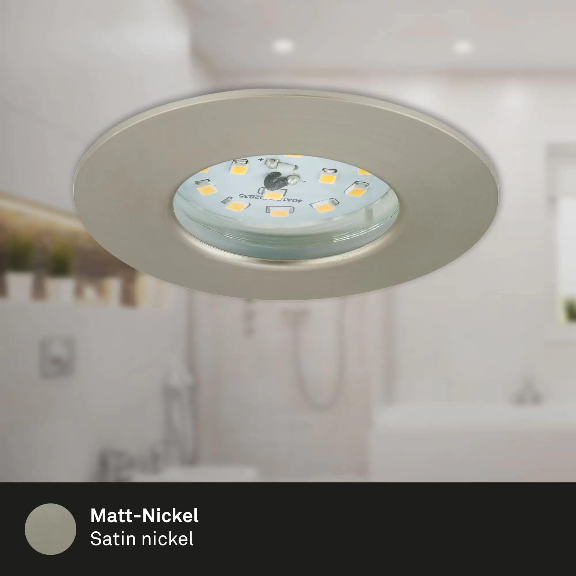 Briloner 3er Set LED Einbauleuchten Attach nickel-matt Ø 7,5 cm starr