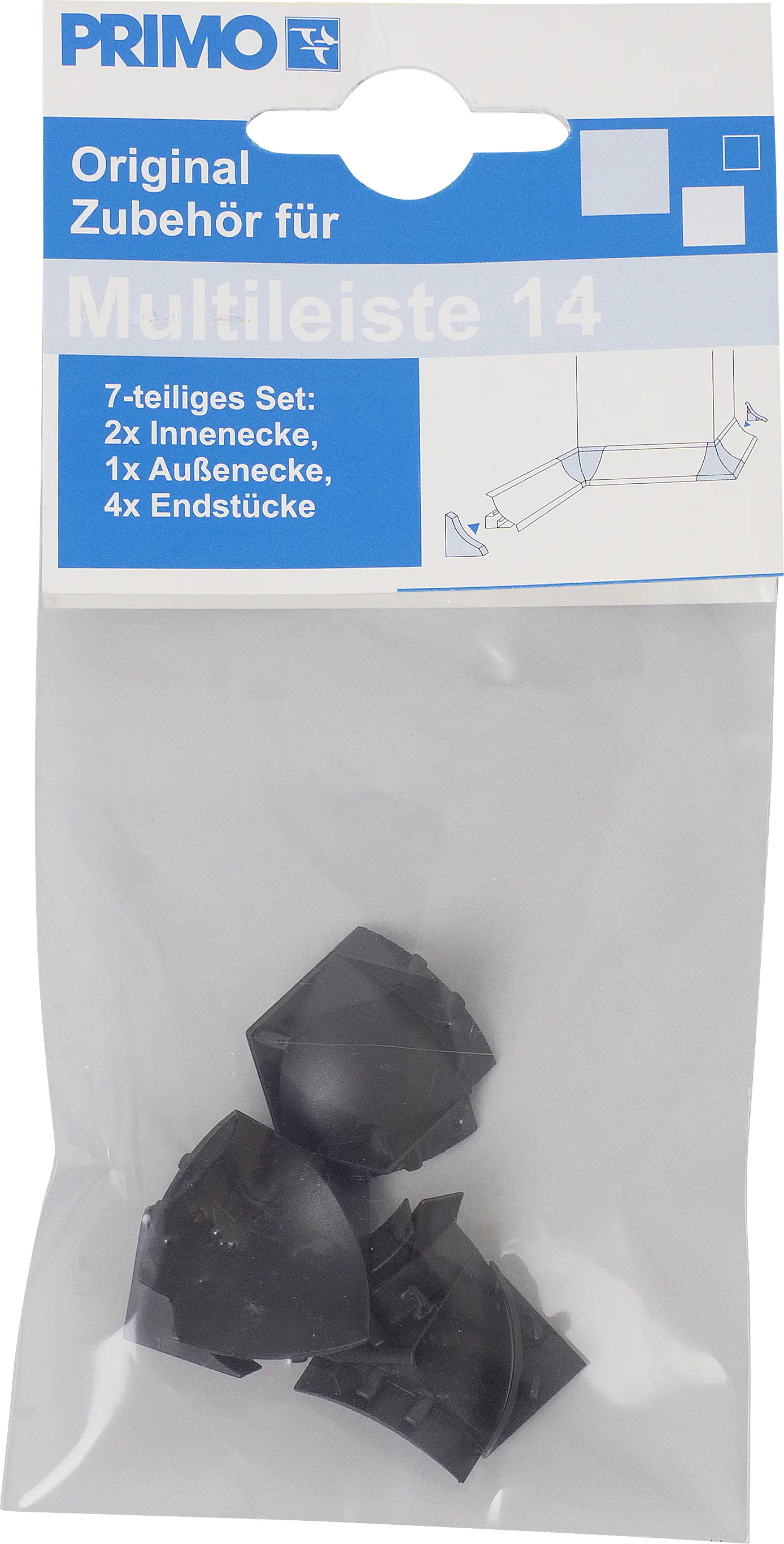 Primo Zubehörset für Wandanschlußleiste, schwarz