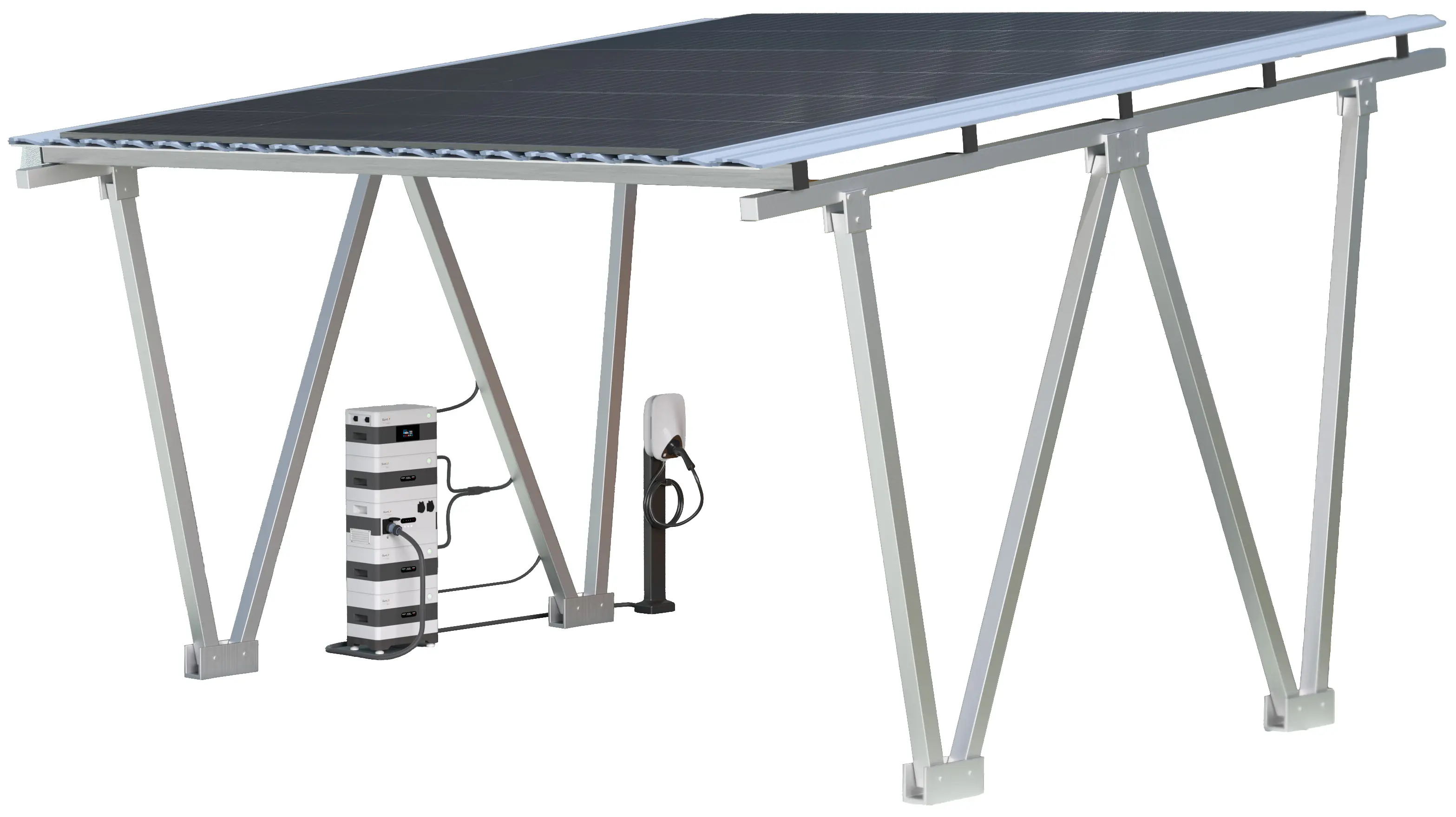 SunEnergyXT Twin Solar Carport 12 Solarmodule, 8,6 kWh Speicher, Wallbox
