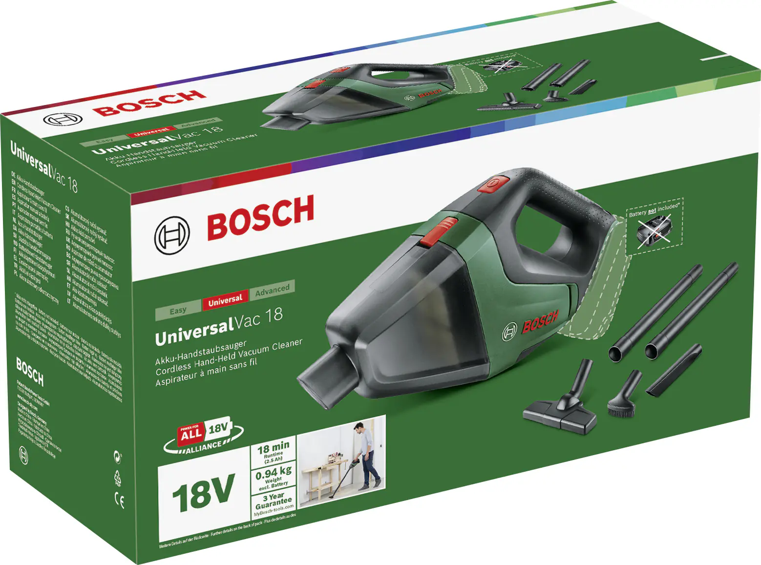 Bosch Akku-Handstaubsauger UniversalVac 18 18 V Solo