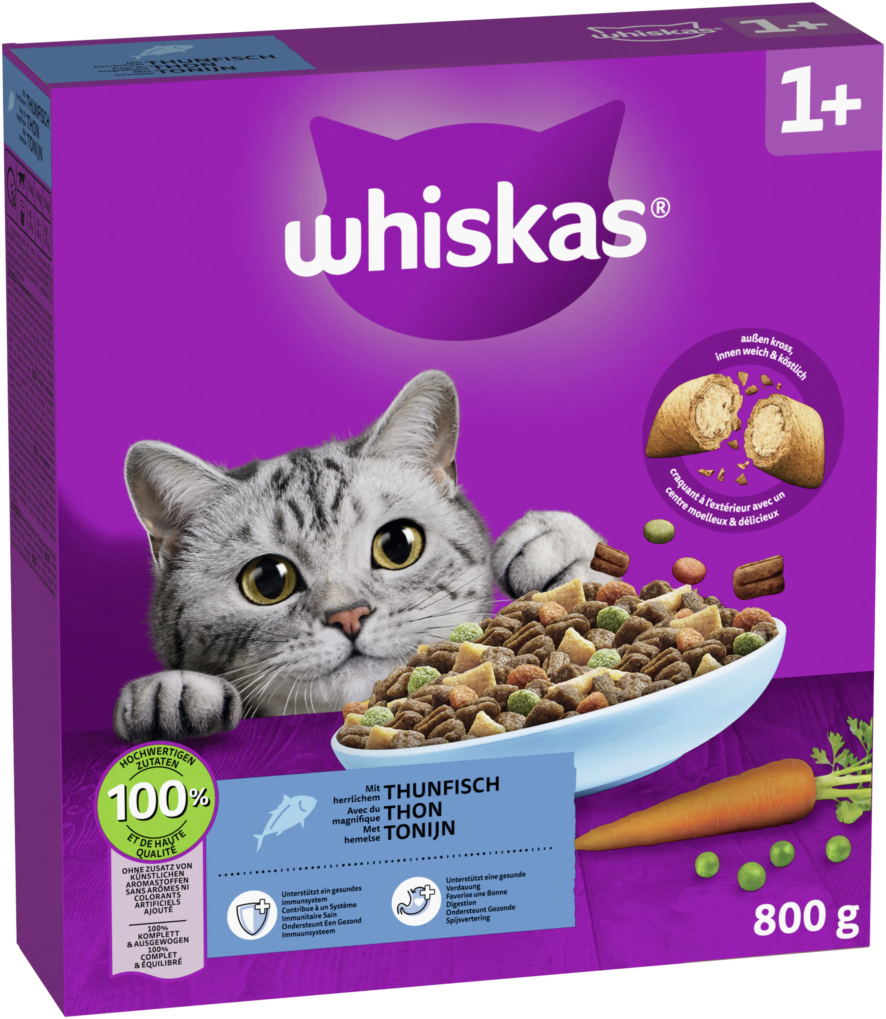 Whiskas Trockenfutter 1+ mit Thunfisch 800 g