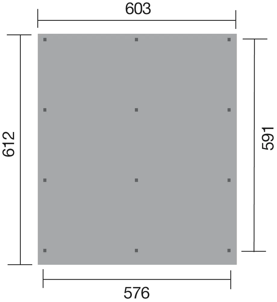 Weka Doppelcarport Eifel Gr.2 603 x 612 cm natur imprägniert mit Kunststoffdach