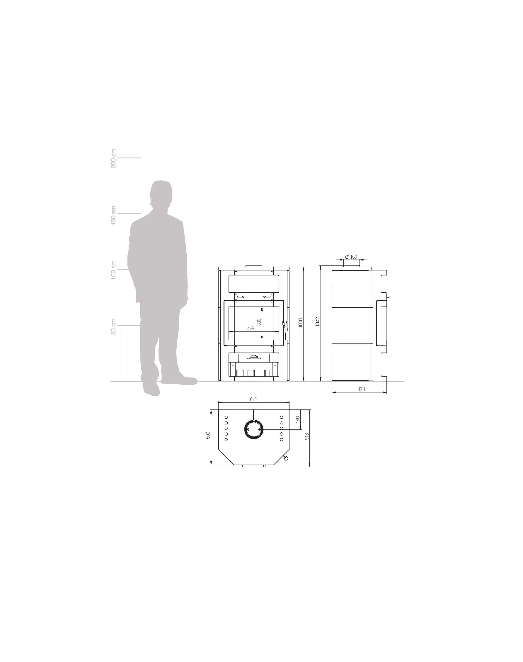 Thermia Kaminofen Bali Max Naturstein grau 8,5 kW