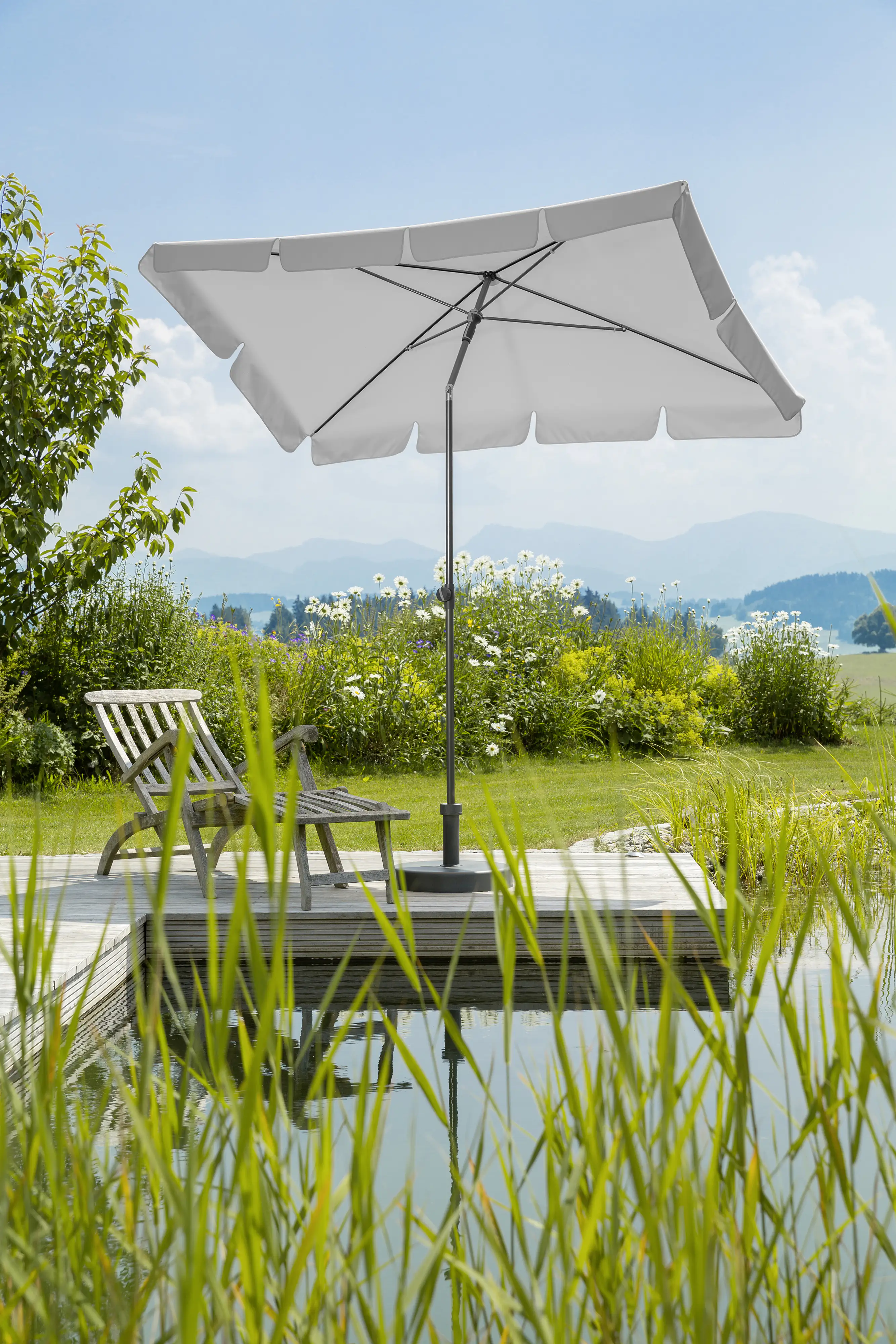 Schneider Sonnenschirm Aquila silbergrau 225 x 120 cm