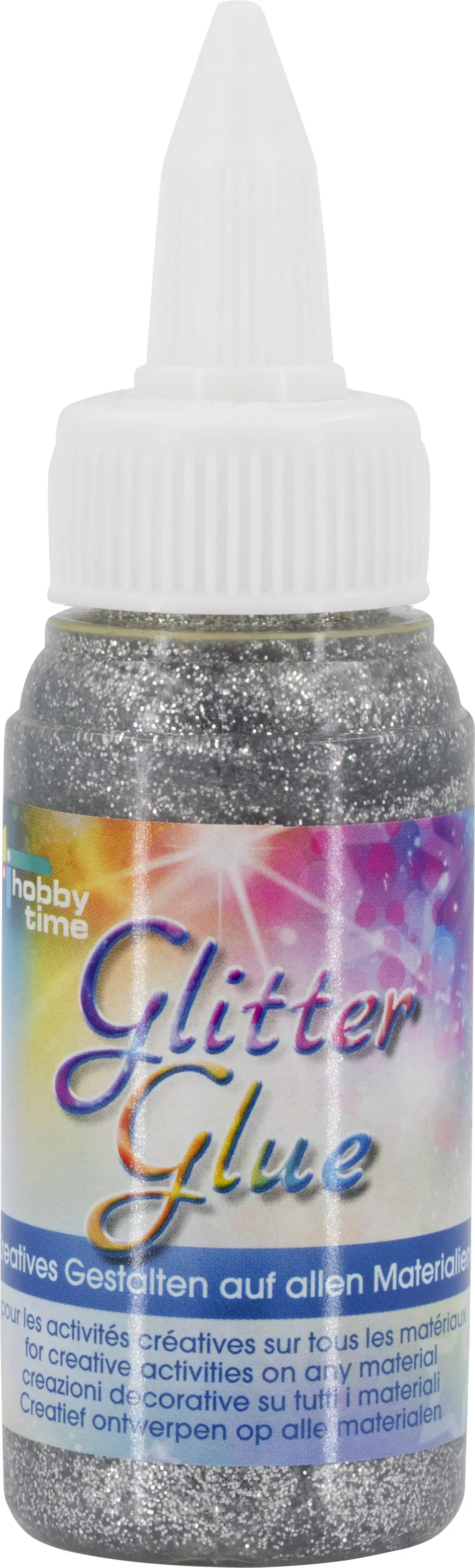 Glorex Glitterglue Flasche Dosierverschluss silber 60 ml
